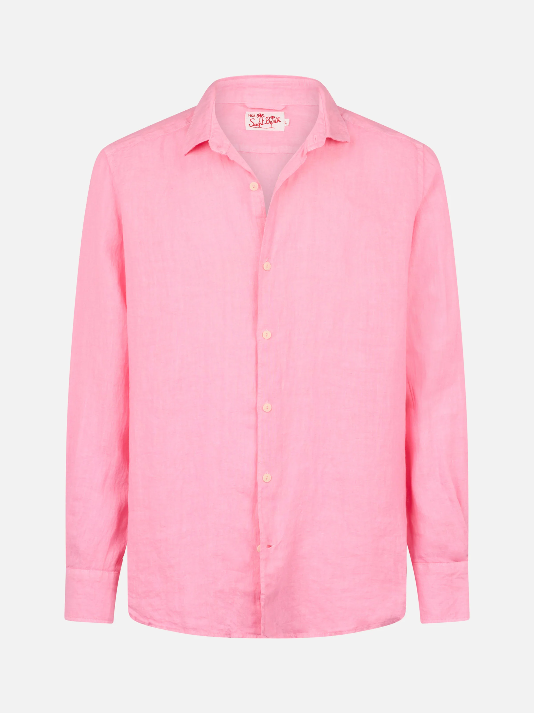 Camicia Pamplona in lino rosa - Image 4