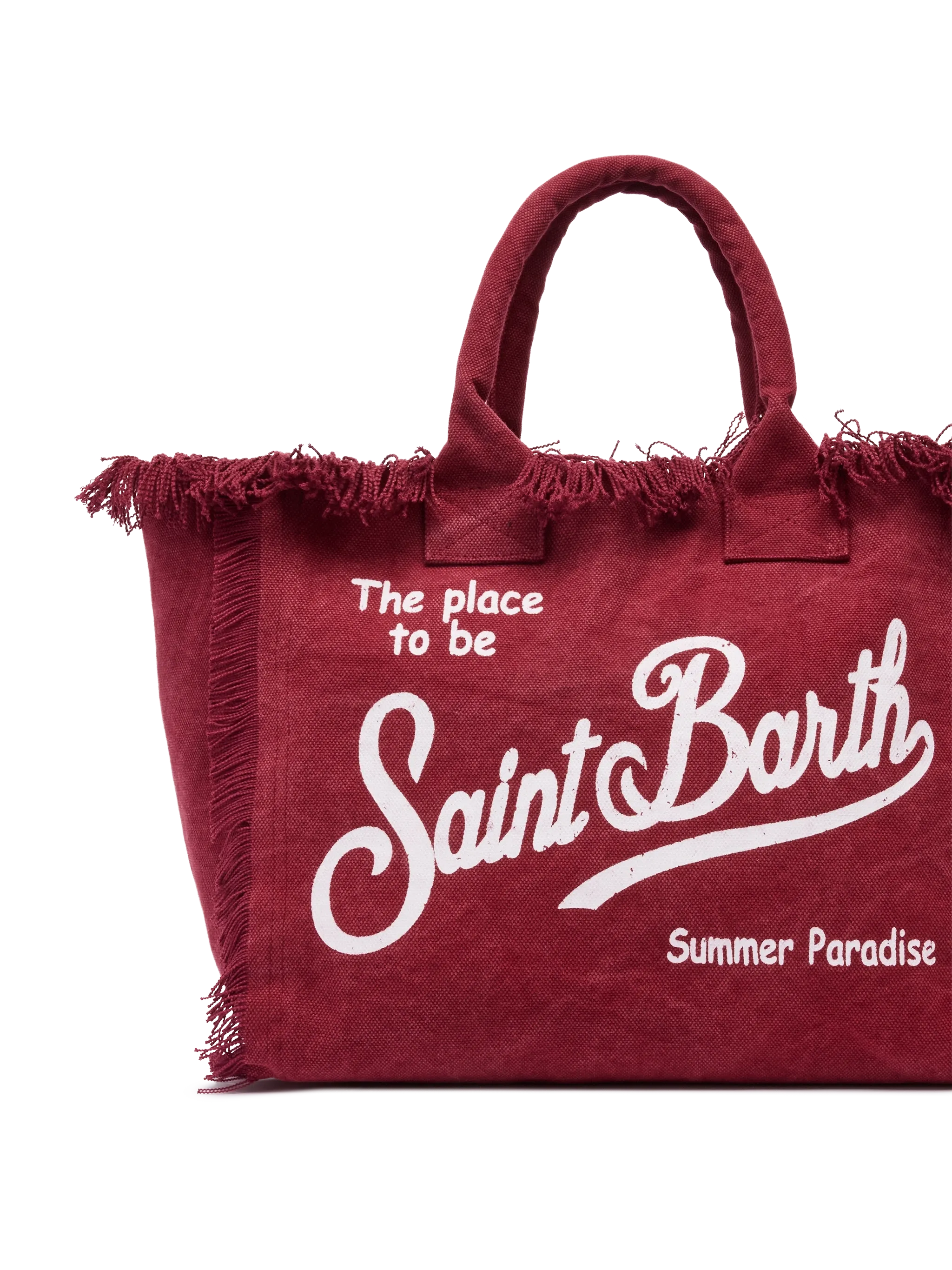 Borsa a spalla Vanity in canvas di cotone bordeaux - Image 3