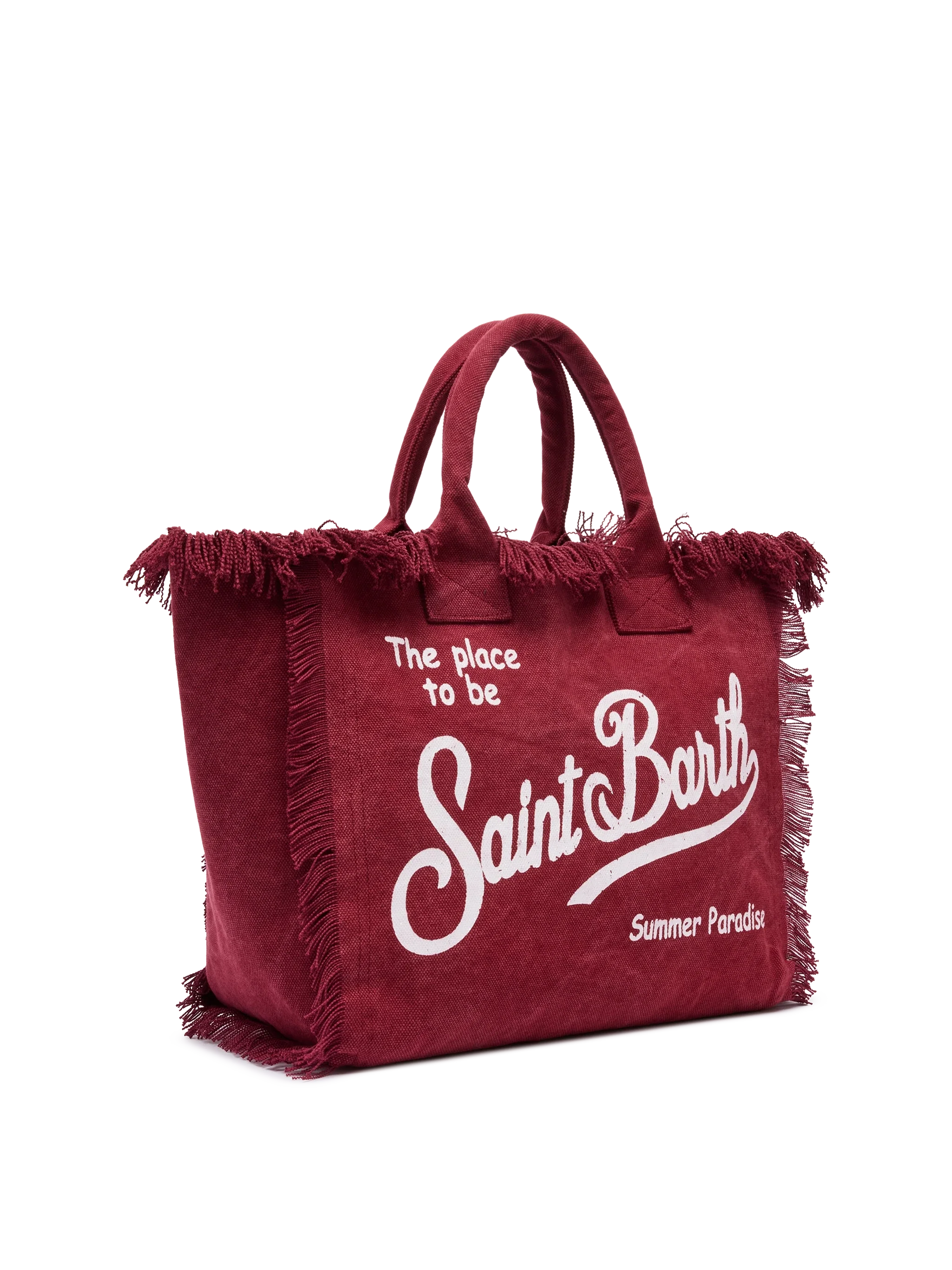 Borsa a spalla Vanity in canvas di cotone bordeaux - Image 4
