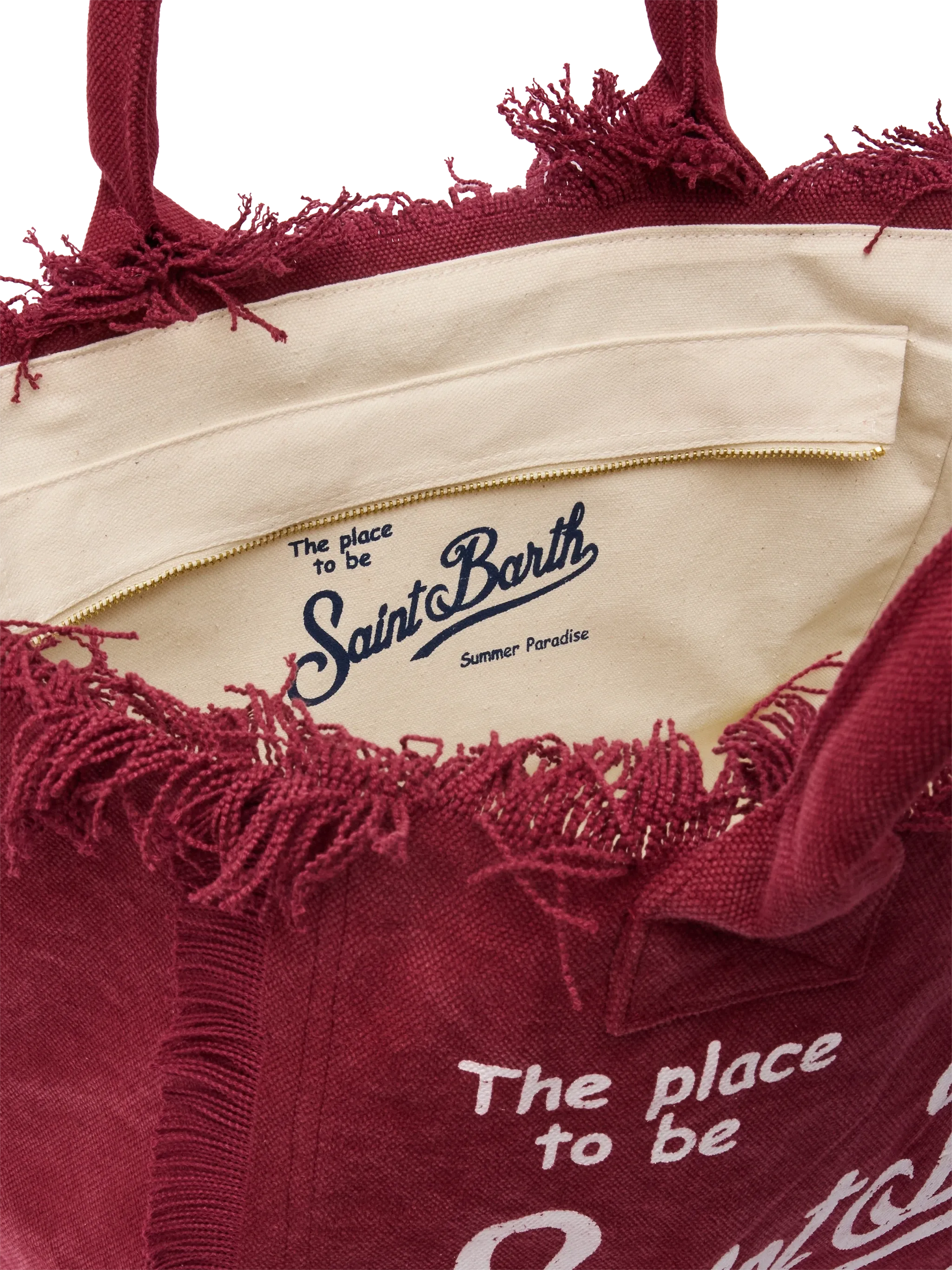 Borsa a spalla Vanity in canvas di cotone bordeaux - Image 5