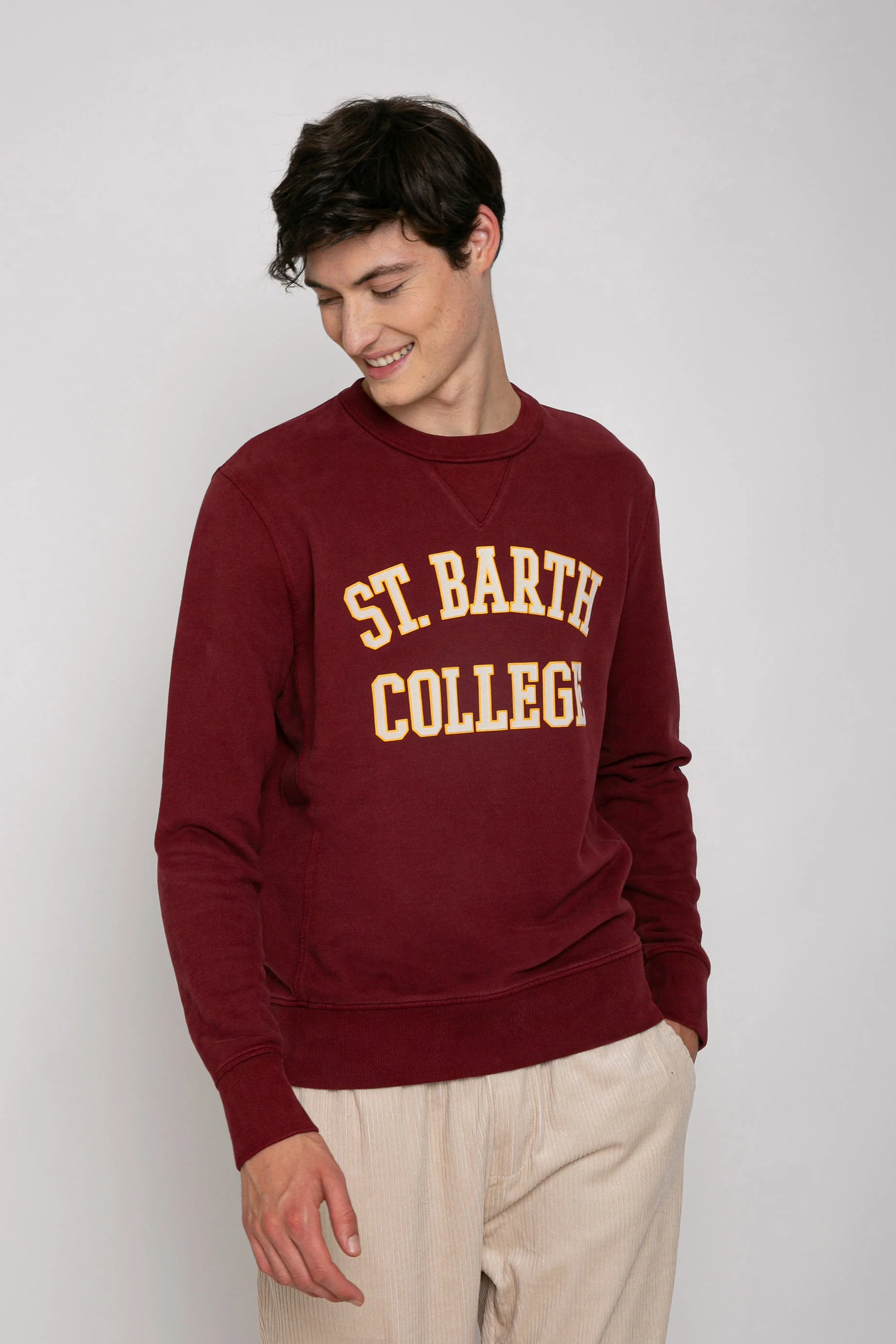 Felpa bordeaux stampa St. Barth College - Image 3