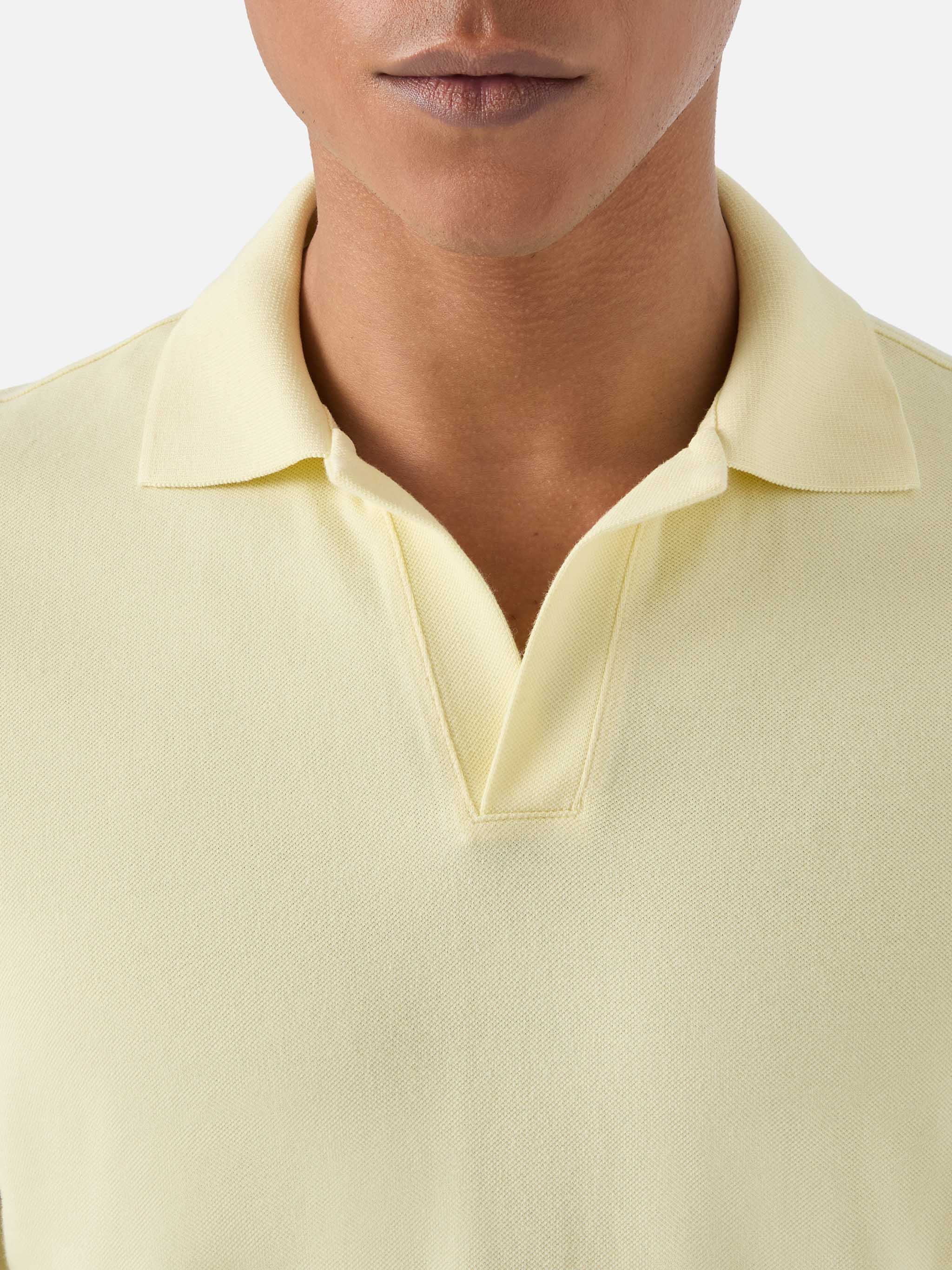 Polo Charles in piquet di cotone giallo burro - Image 2