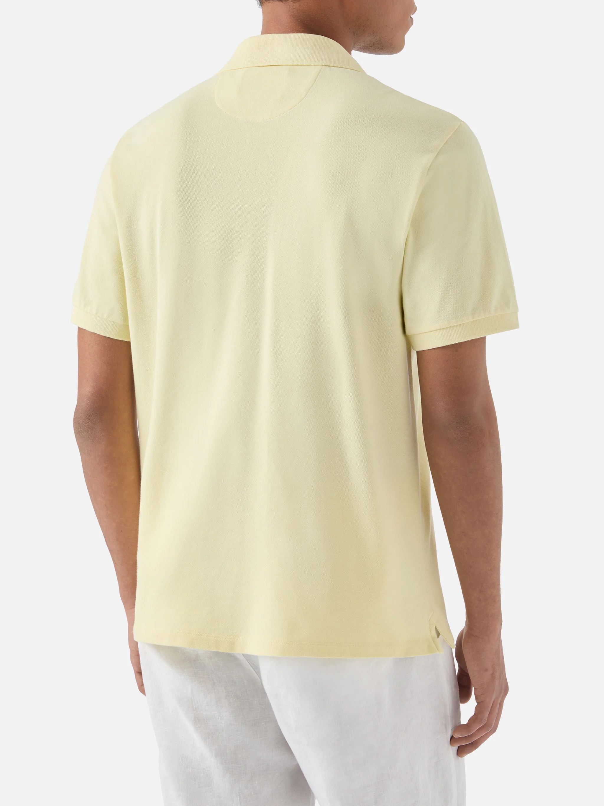 Polo Charles in piquet di cotone giallo burro - Image 3