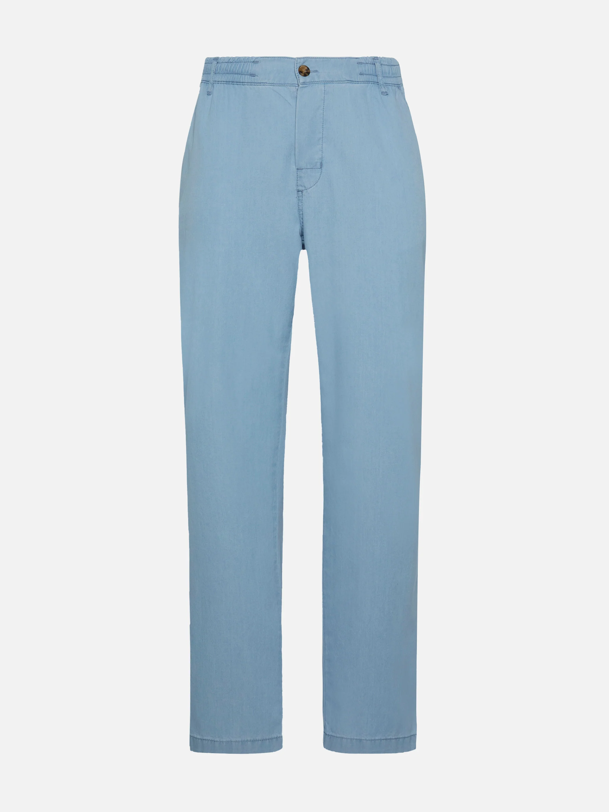 Pantaloni in chambray di cotone blu denim Calais con coulisse - Image 4