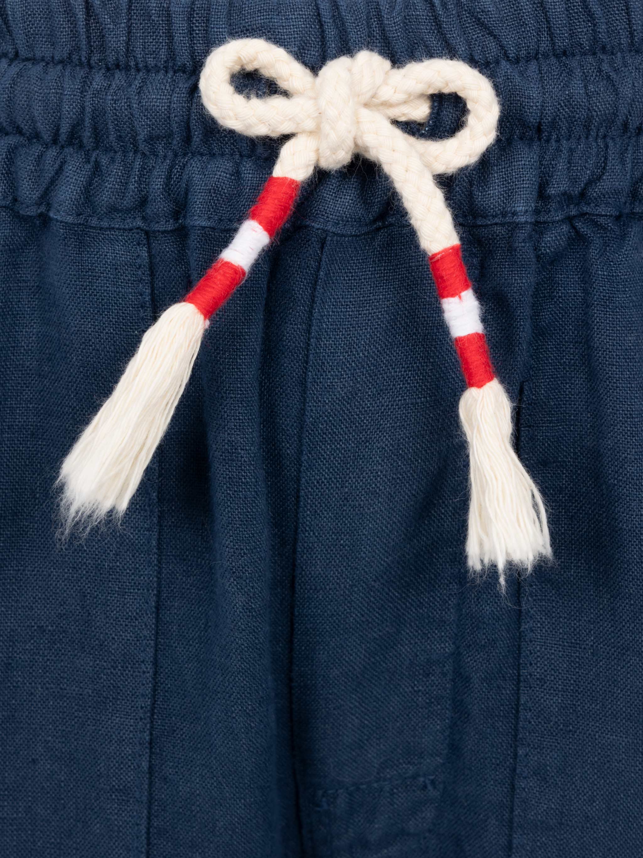 Pantaloni Calais Jr in lino blu navy con coulisse - Image 3