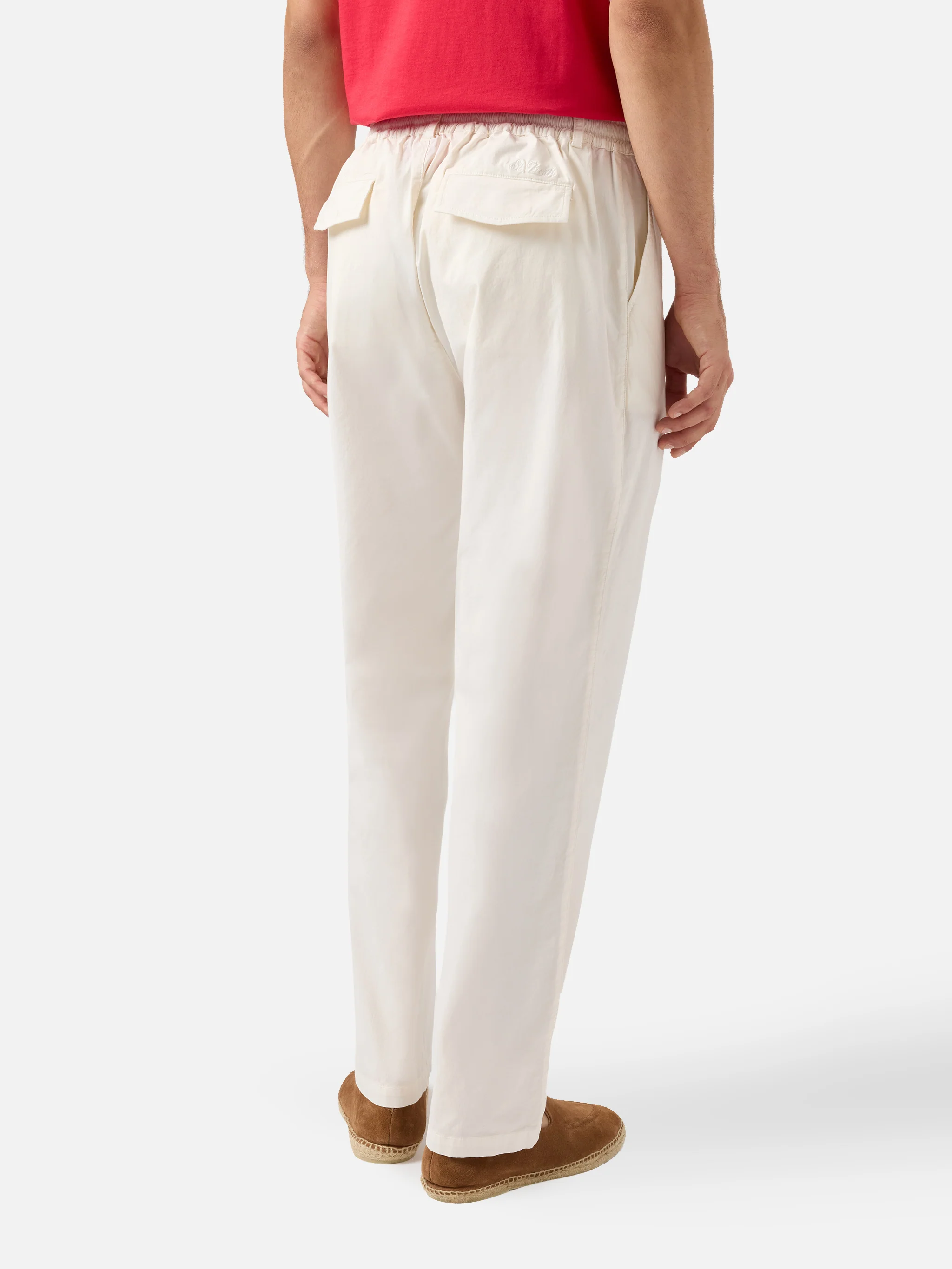 Pantaloni Calais in cotone bianco con coulisse - Image 2