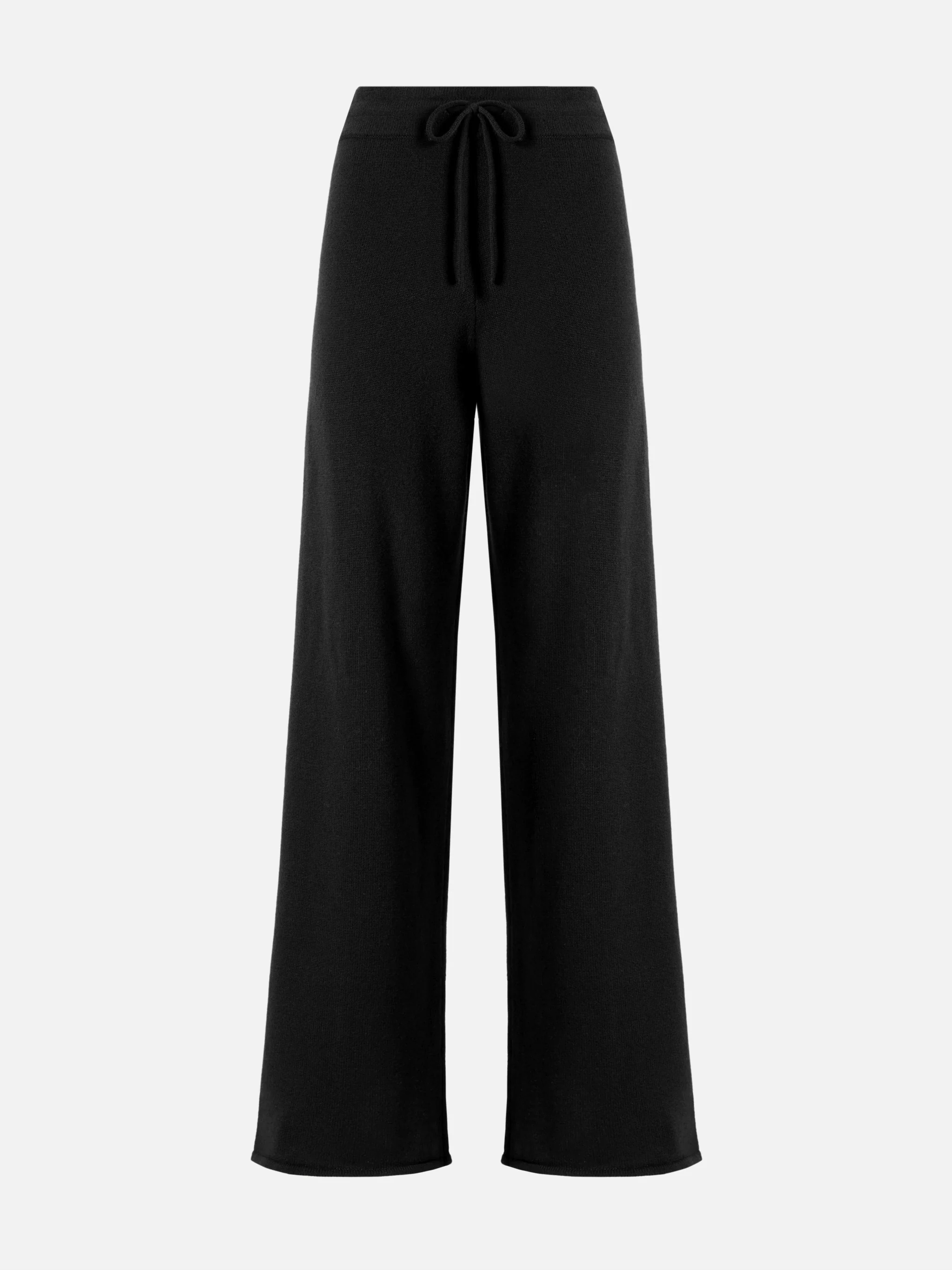 Pantaloni palazzo Cambon in pura lana neri a vita alta con coulisse - Image 4