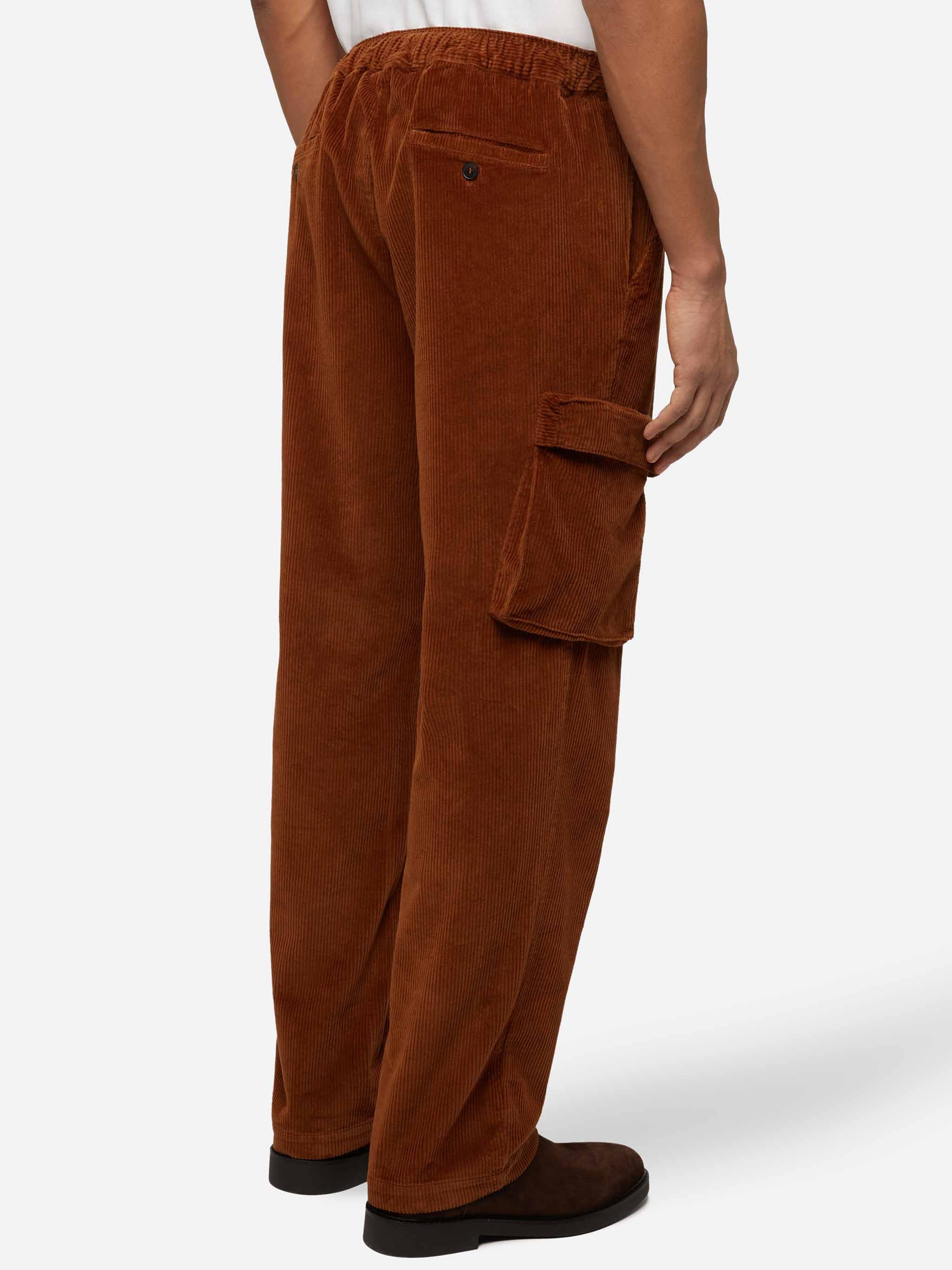 Pantaloni cargo in velluto a coste color cammello Goldeck - Image 3