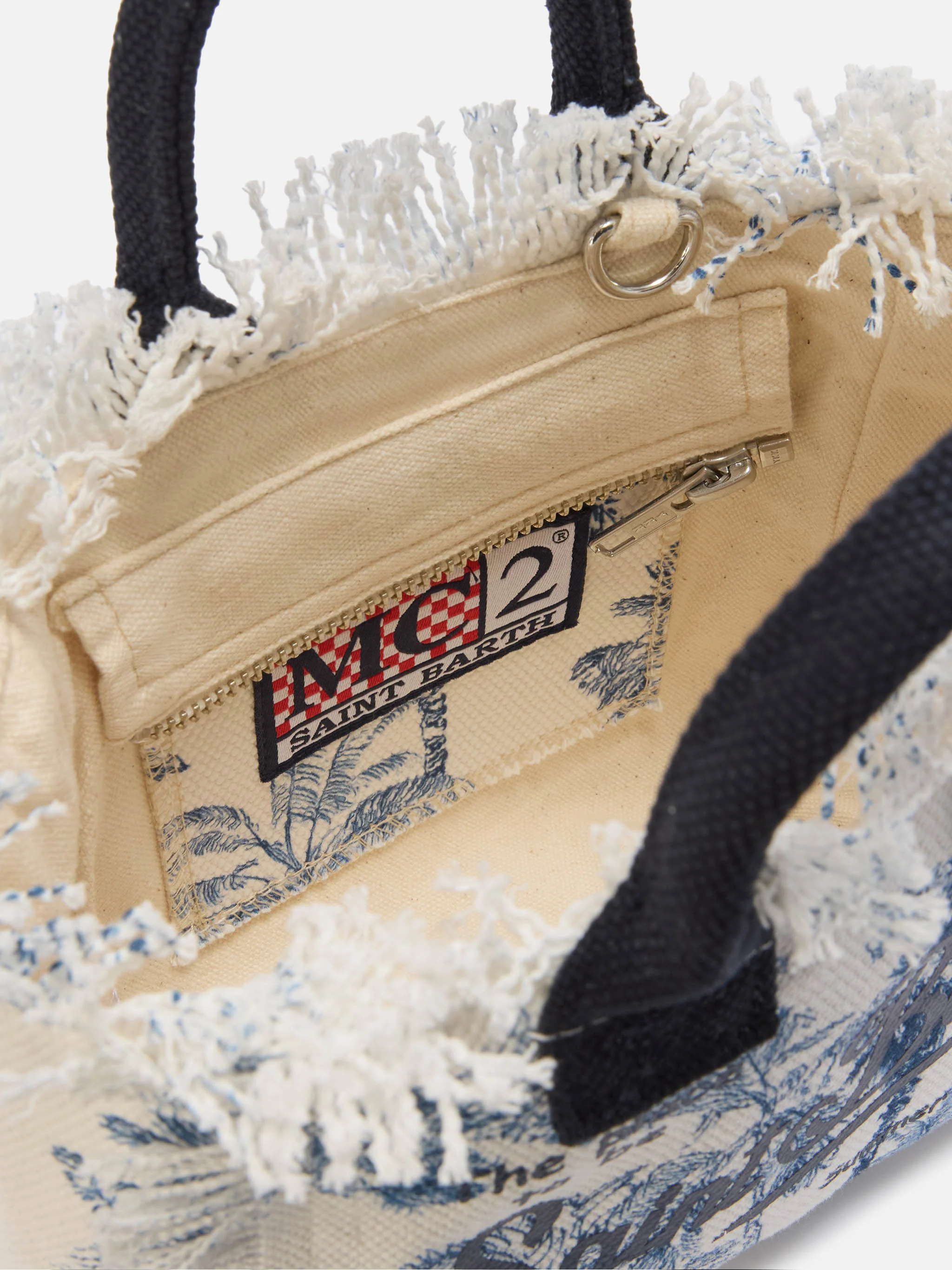 Borsa Vanity mini in canvas con stampa toile de Jouy blu - Image 3