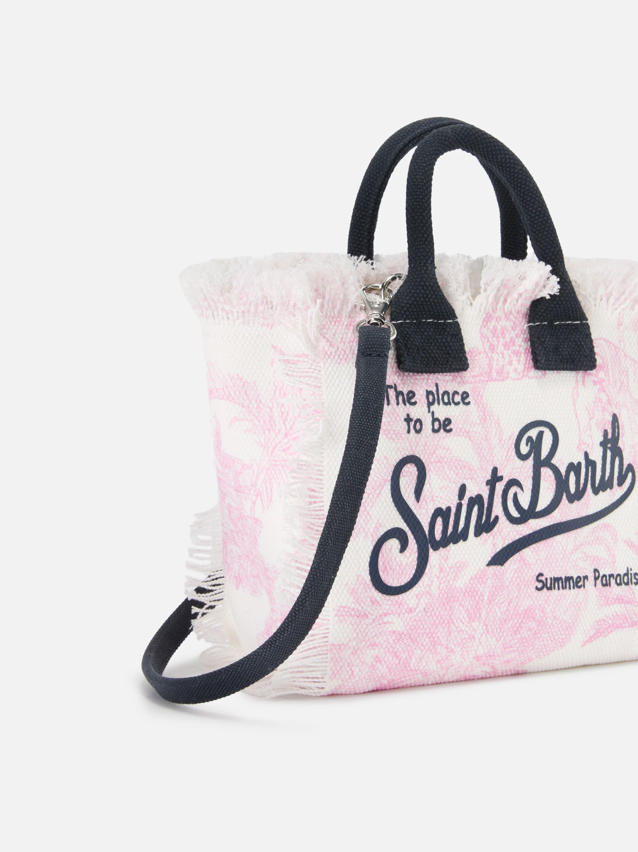 Borsa Vanity mini in canvas con stampa toile de Jouy rosa - Image 3