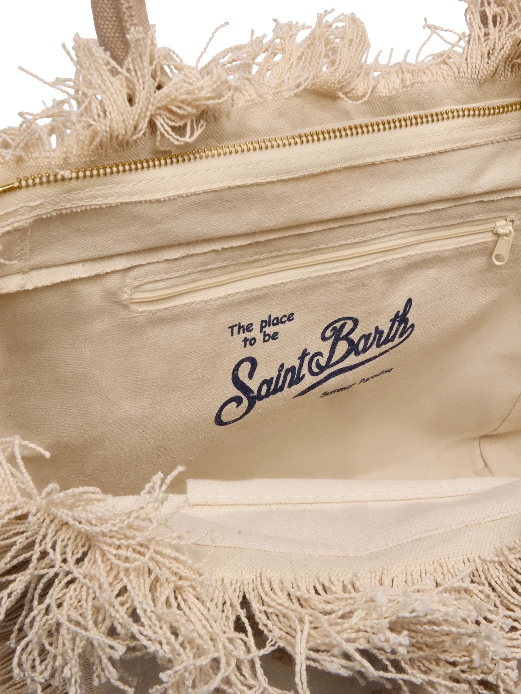 Borsa Vanity regular in canvas con ricamo lily tufting beige - Image 4