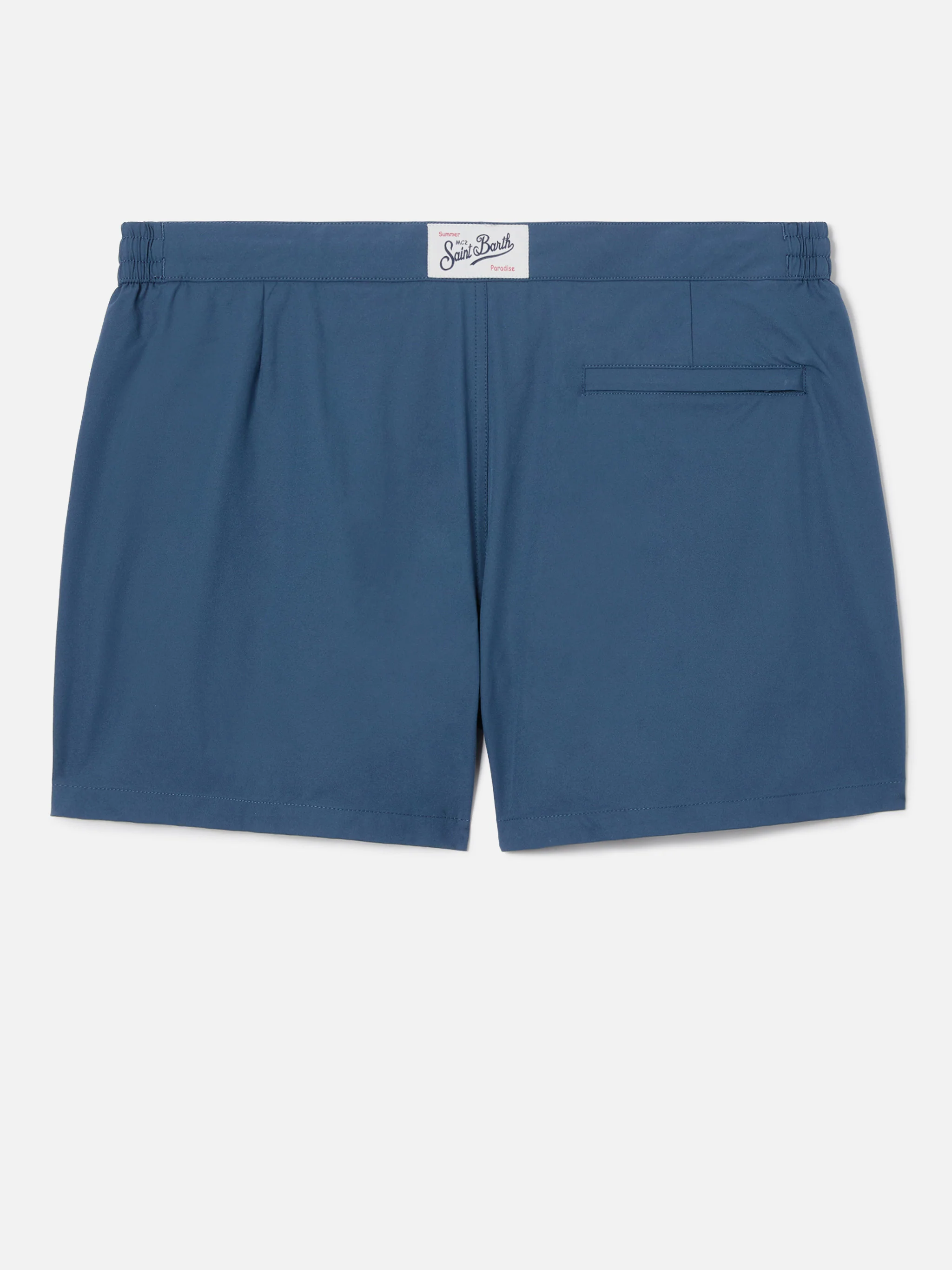 Costume mare Capferrat blu con logo ricamato - Image 2