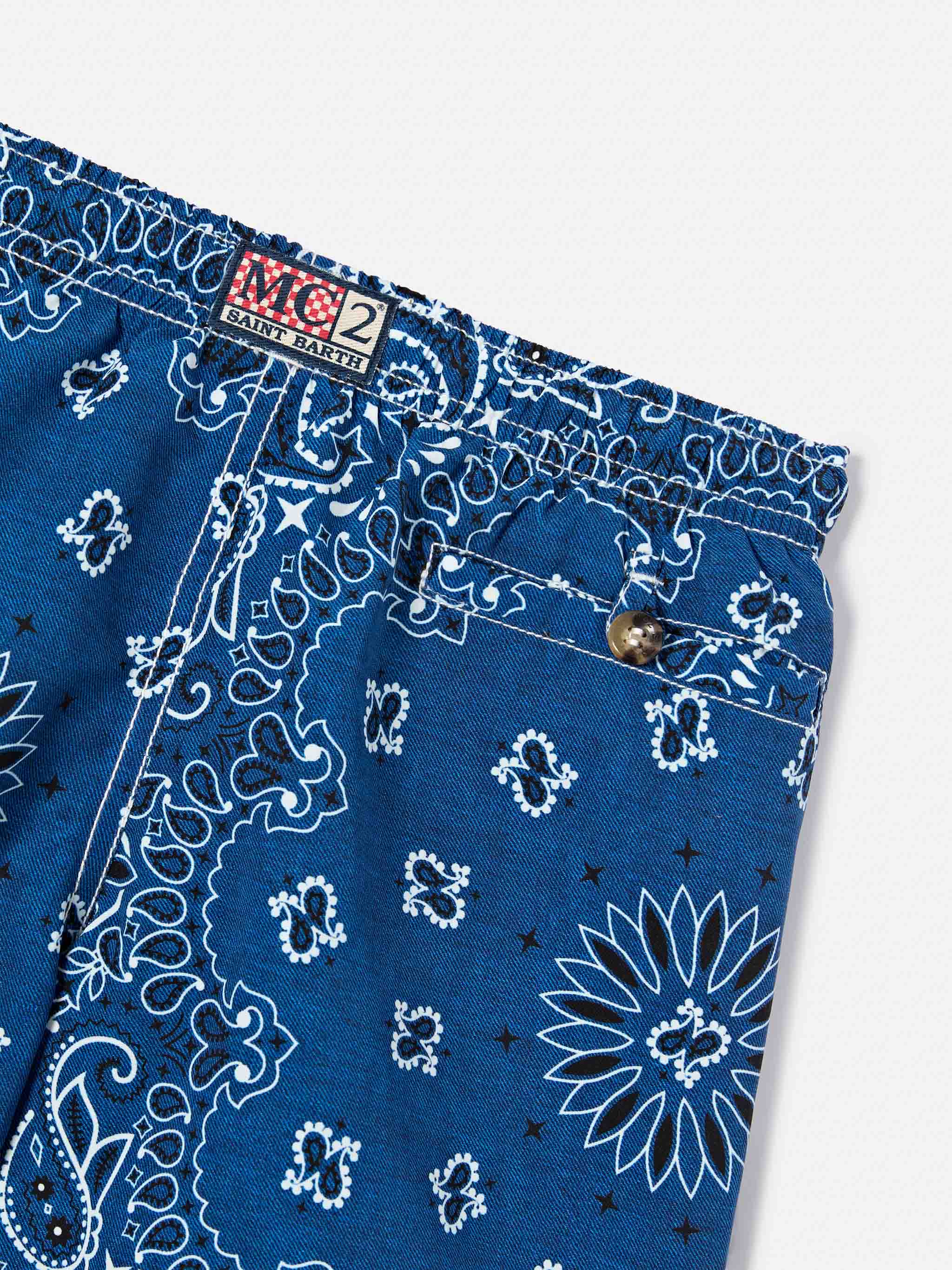 Costume Caprese Jr con stampa bandana blu navy - Image 3