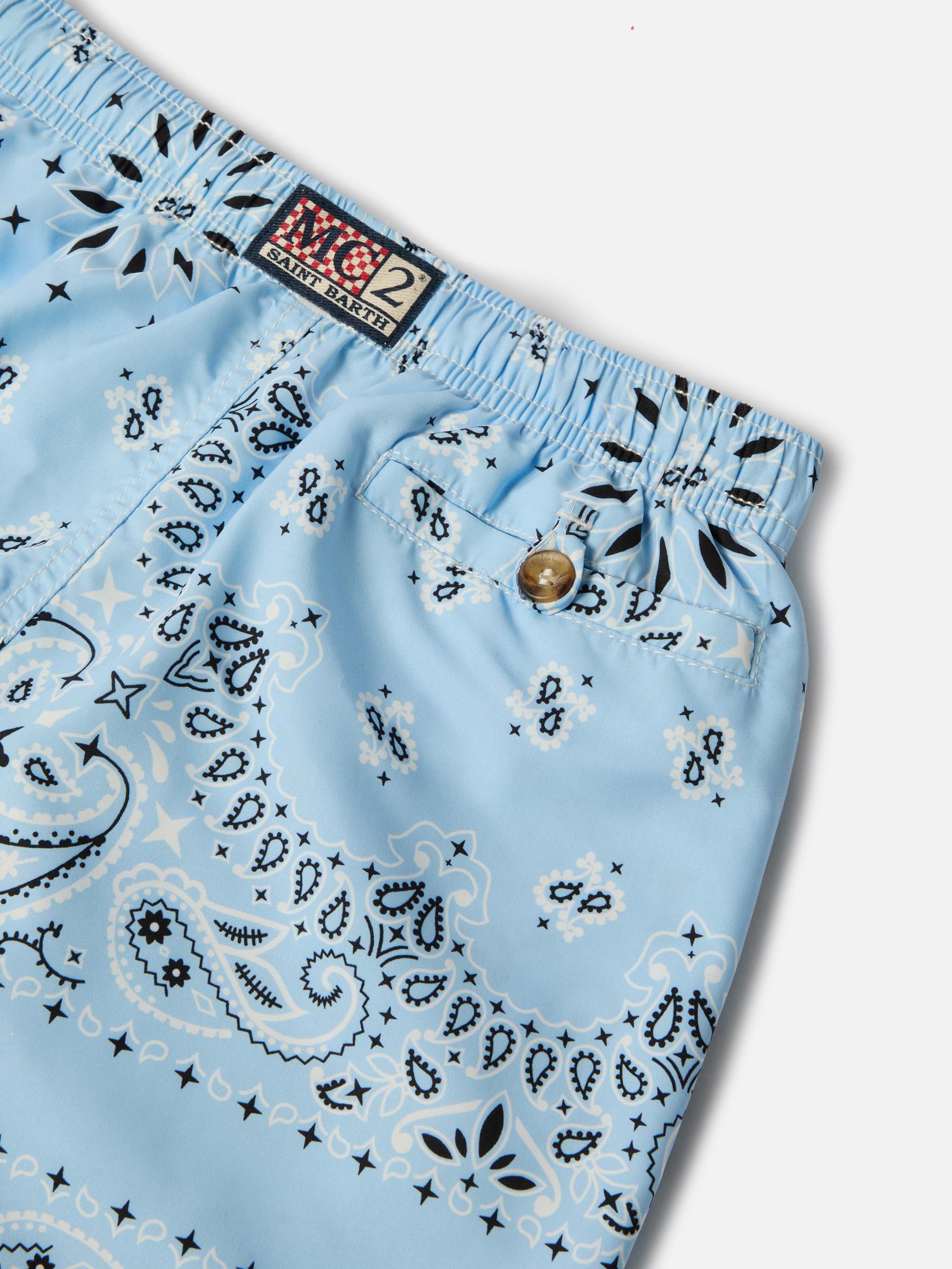 Costume Caprese Jr con stampa bandana azzurra - Image 3