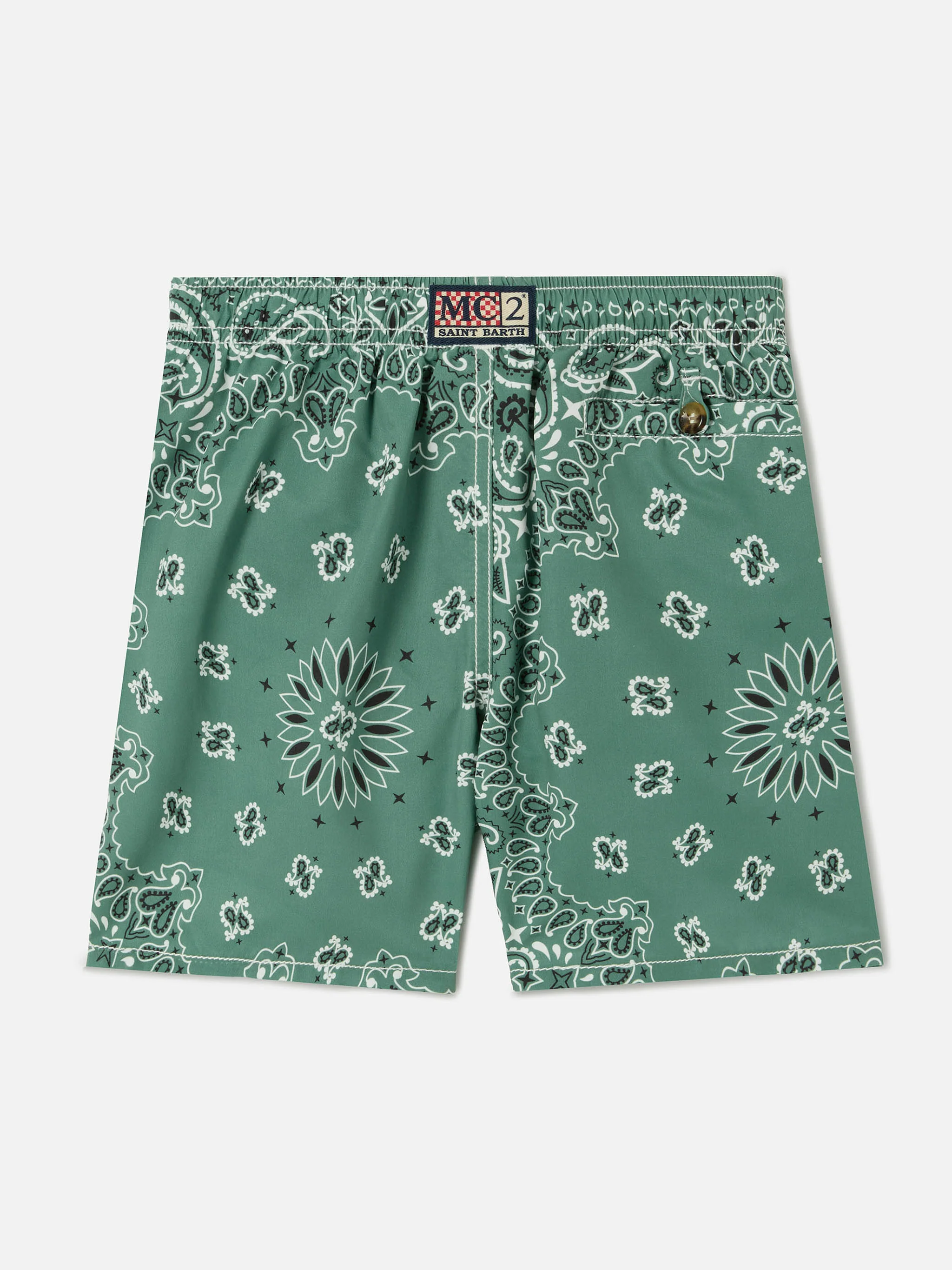 Costume Caprese Jr con stampa bandana verde militare - Image 2