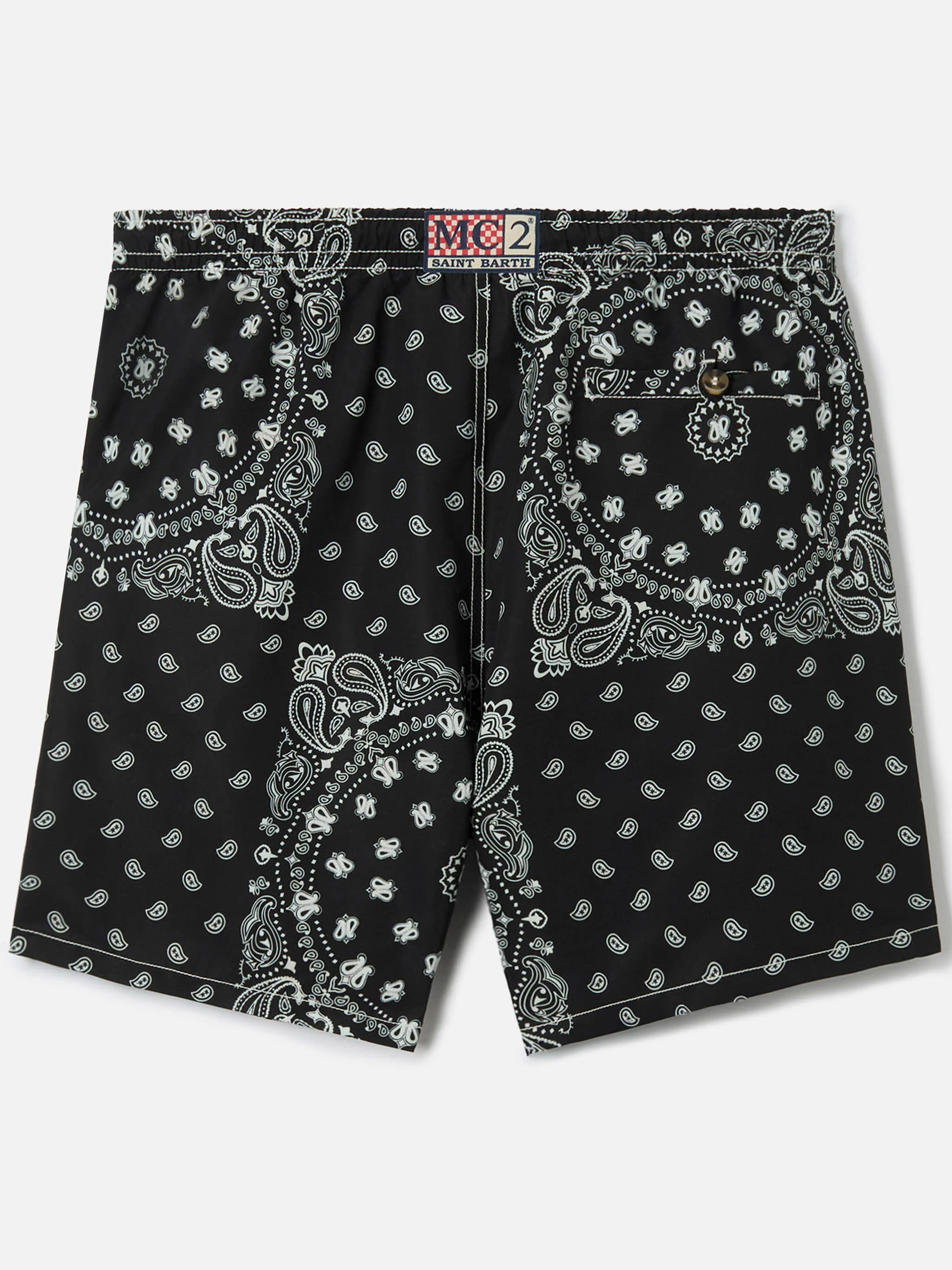 Costume mare Caprese con stampa bandana nera - Image 2