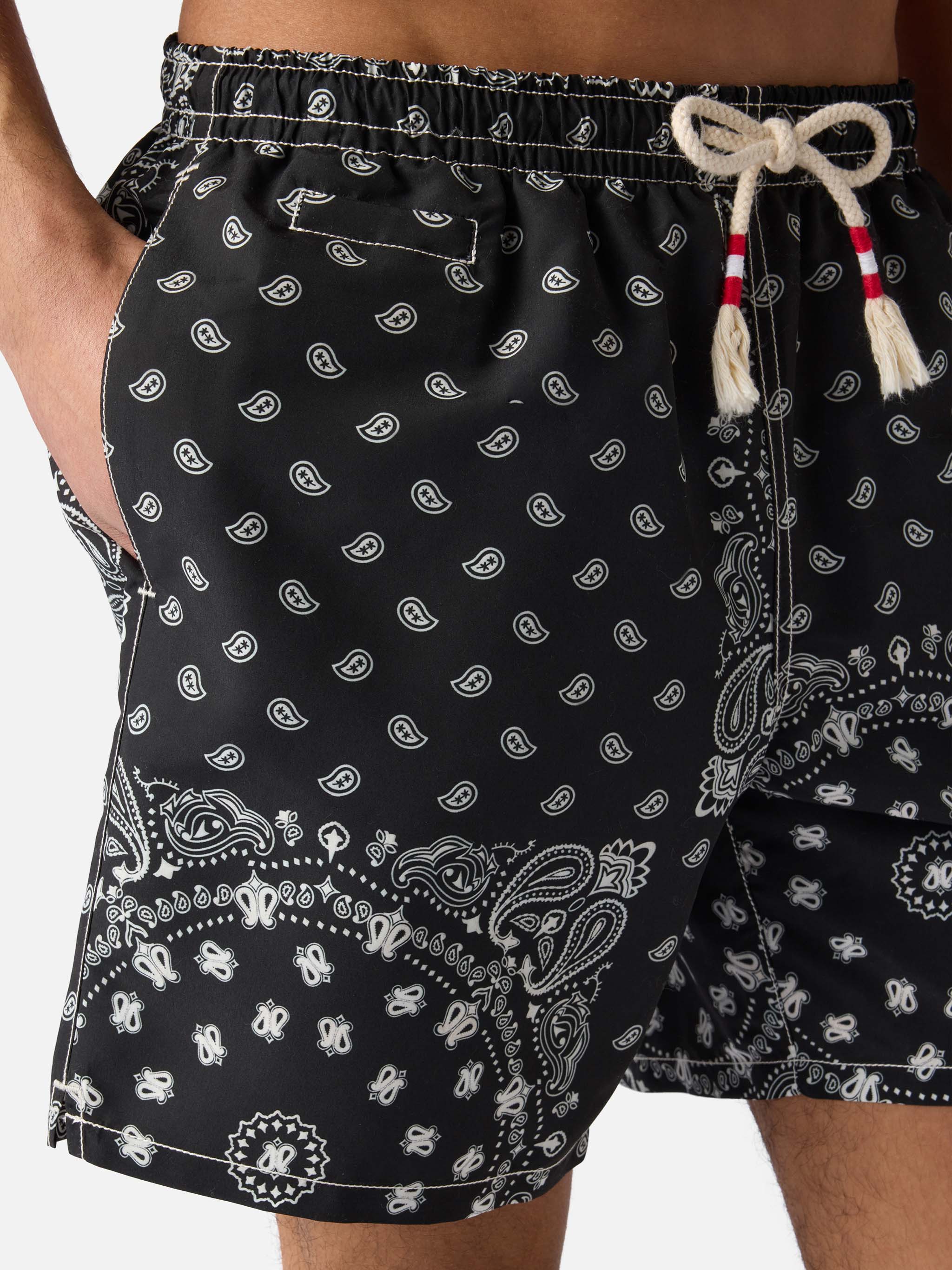 Costume mare Caprese con stampa bandana nera - Image 4