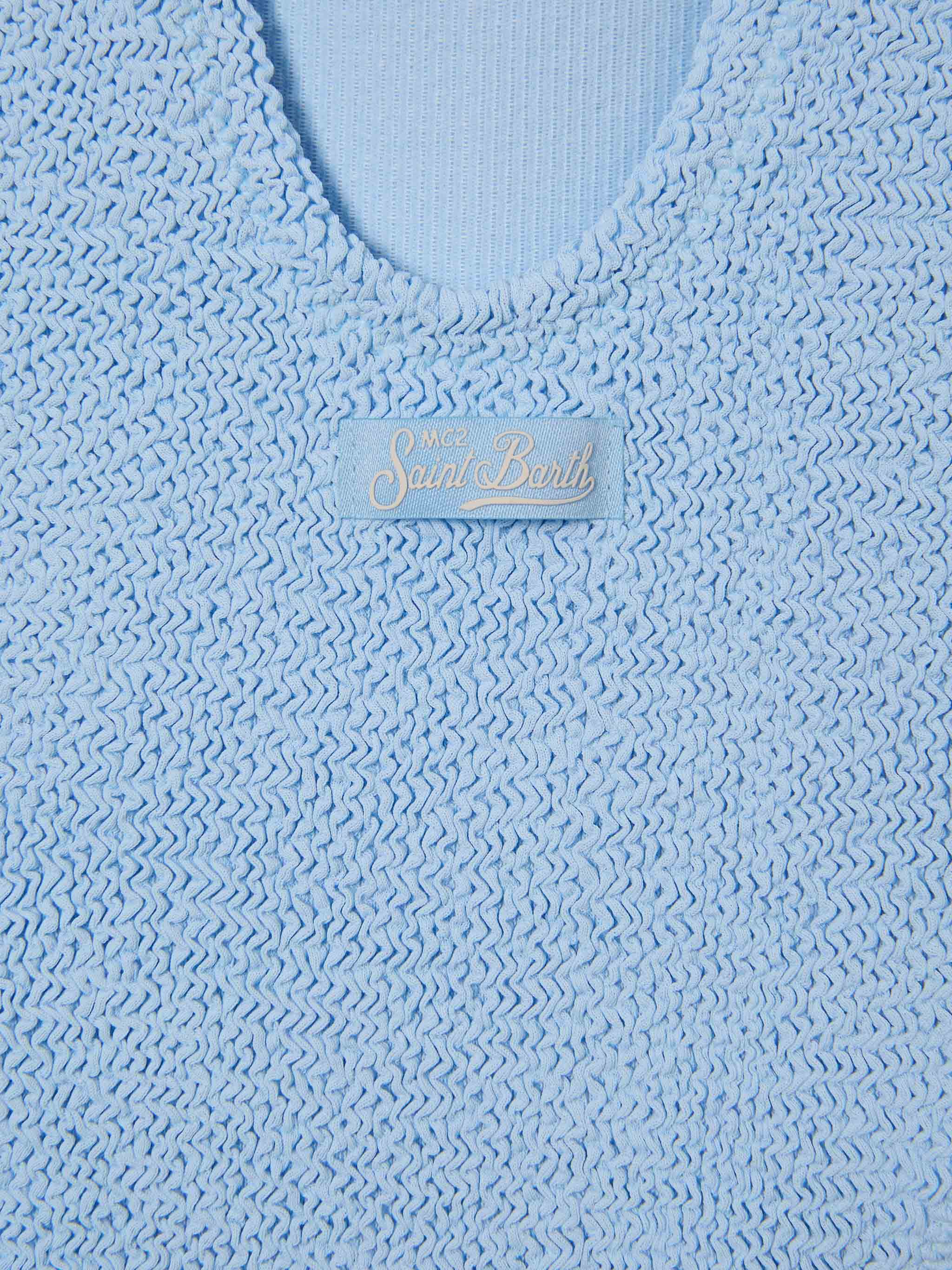 Costume intero Cara in crinkle azzurro - Image 3