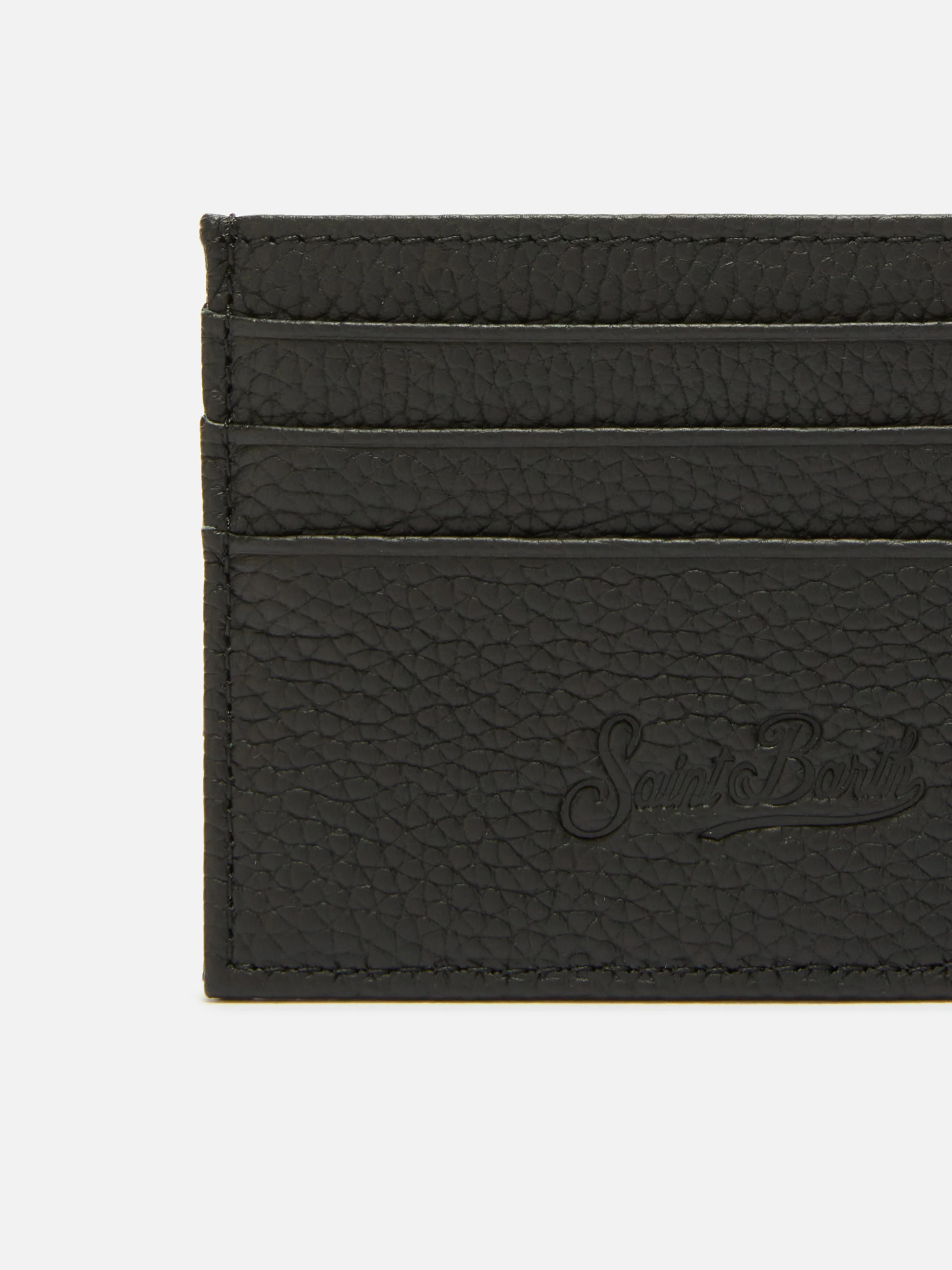 Portacarte Card Holder in pelle martellata nera - Image 2