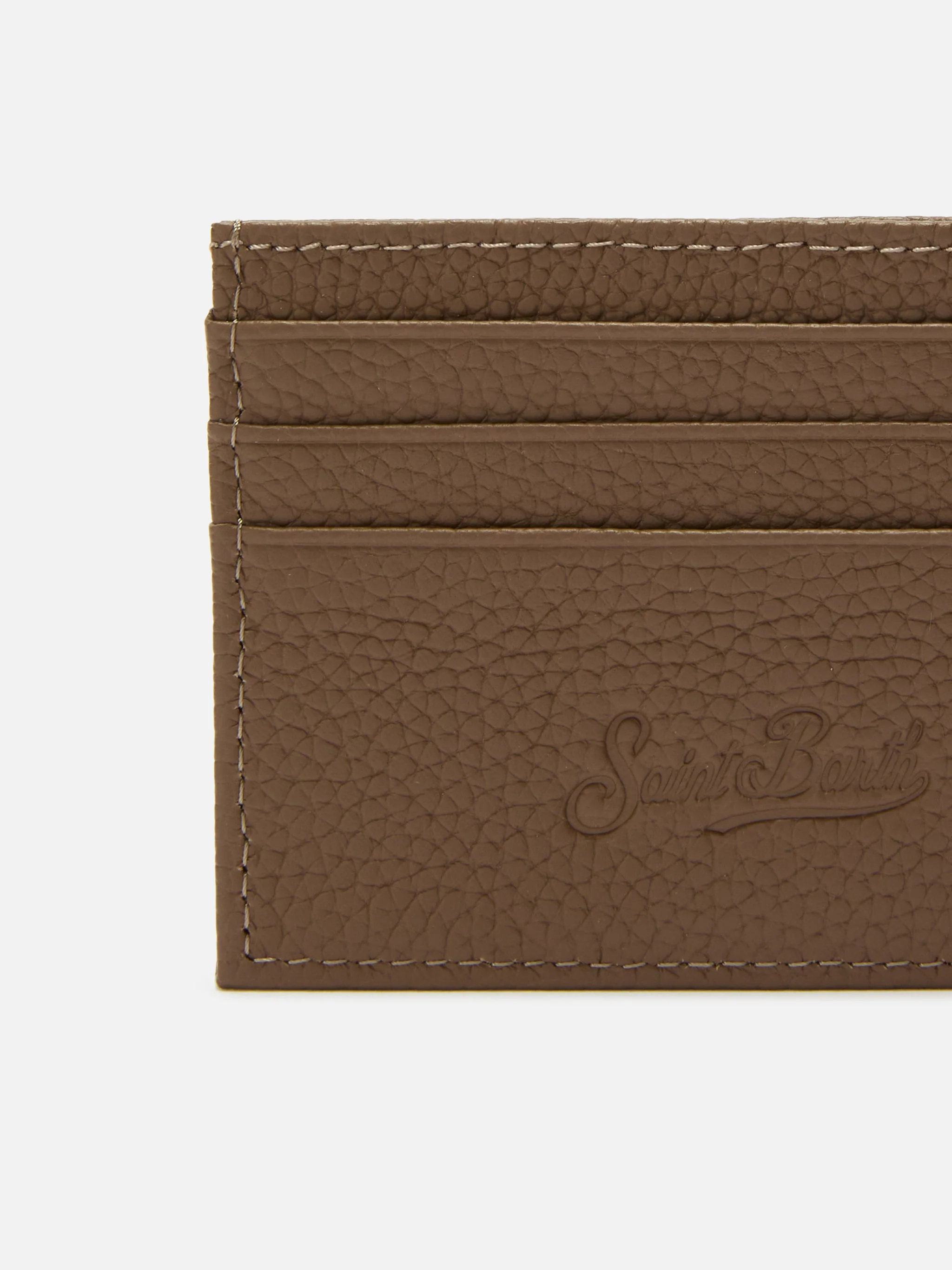 Portacarte Card Holder in pelle martellata marrone - Image 2