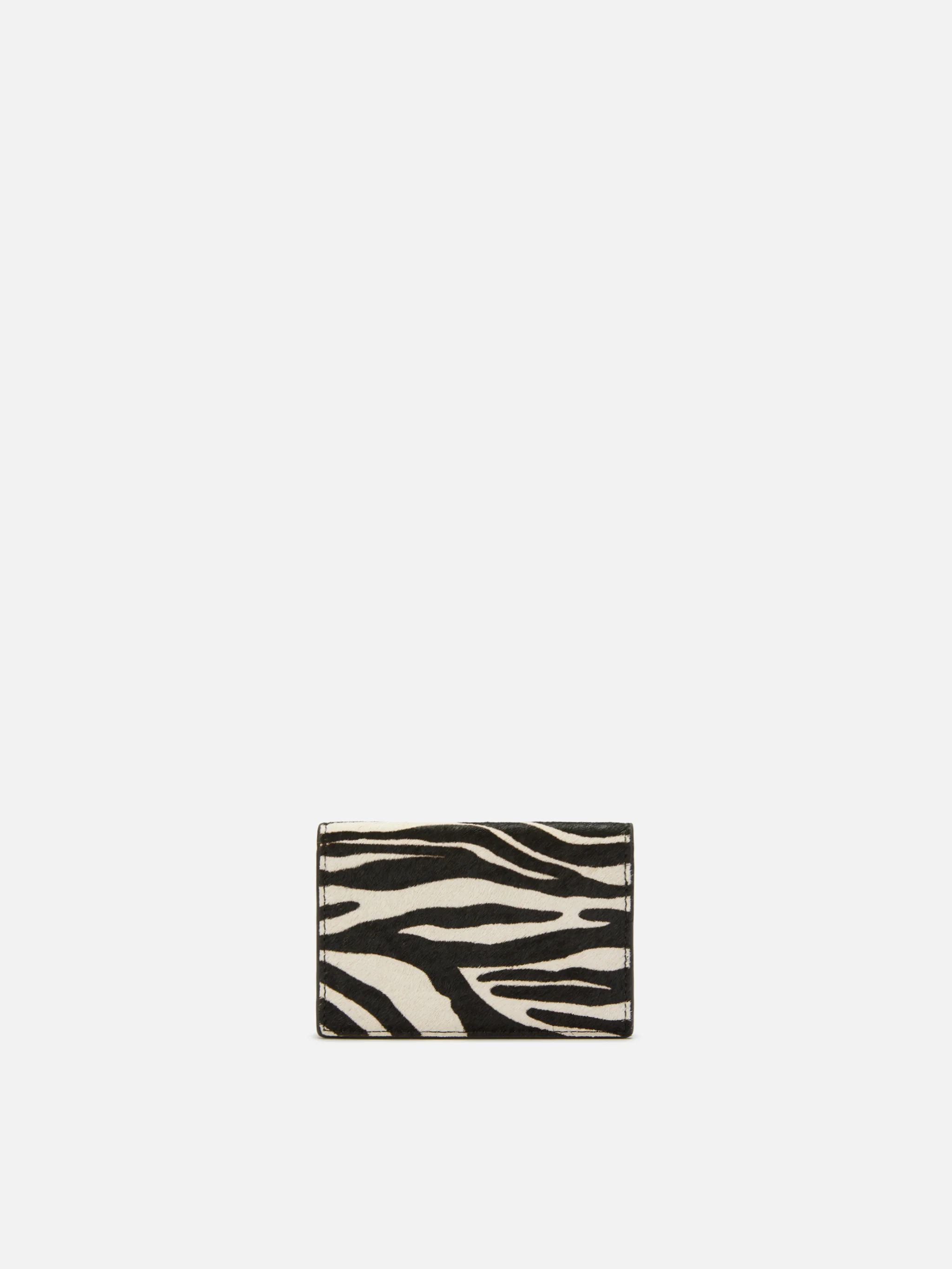 Portacarte Card Holder in pelle spazzolata e cavallino zebrato - Image 3