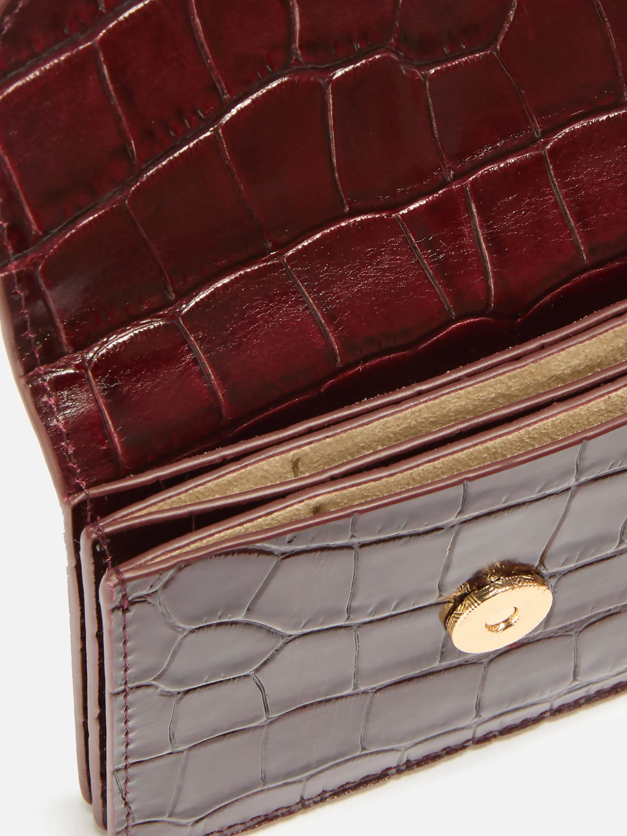 Portacarte Card Holder in pelle stampa cocco bordeaux - Image 2