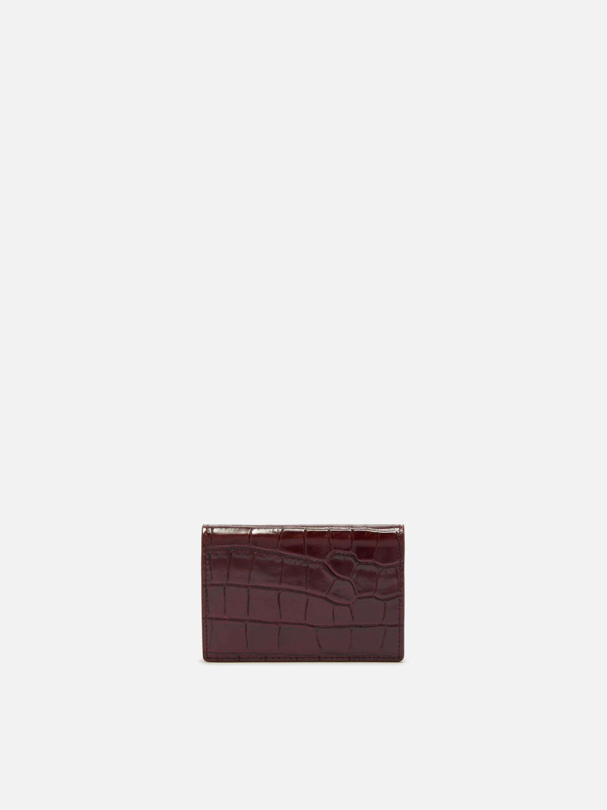 Portacarte Card Holder in pelle stampa cocco bordeaux - Image 3