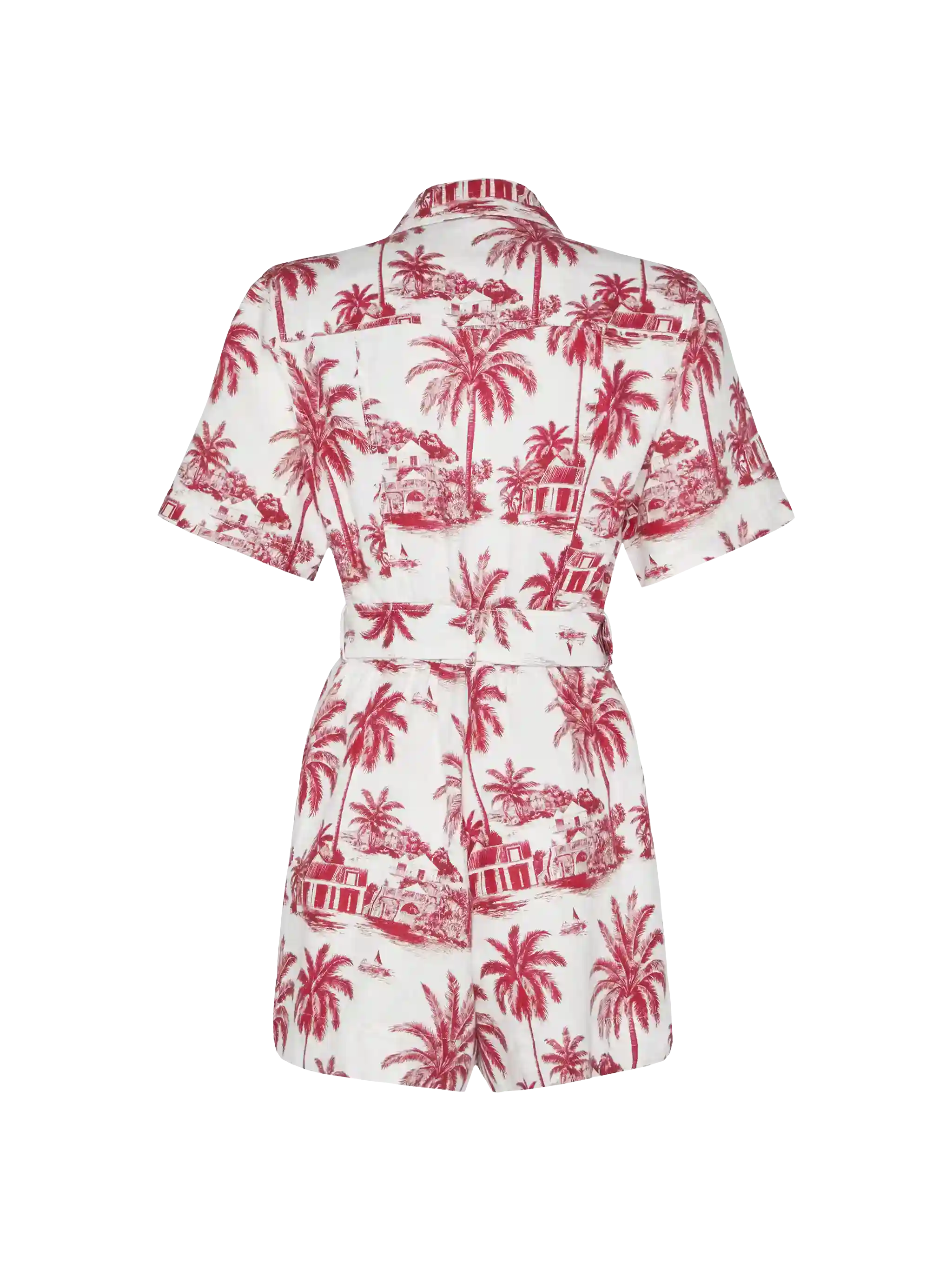 Carola playsuit in lino con stampa toile de jouy | AI CO-CREATED DESIGN BY RICKDICK - POWERED BY RED-EYE - Image 6