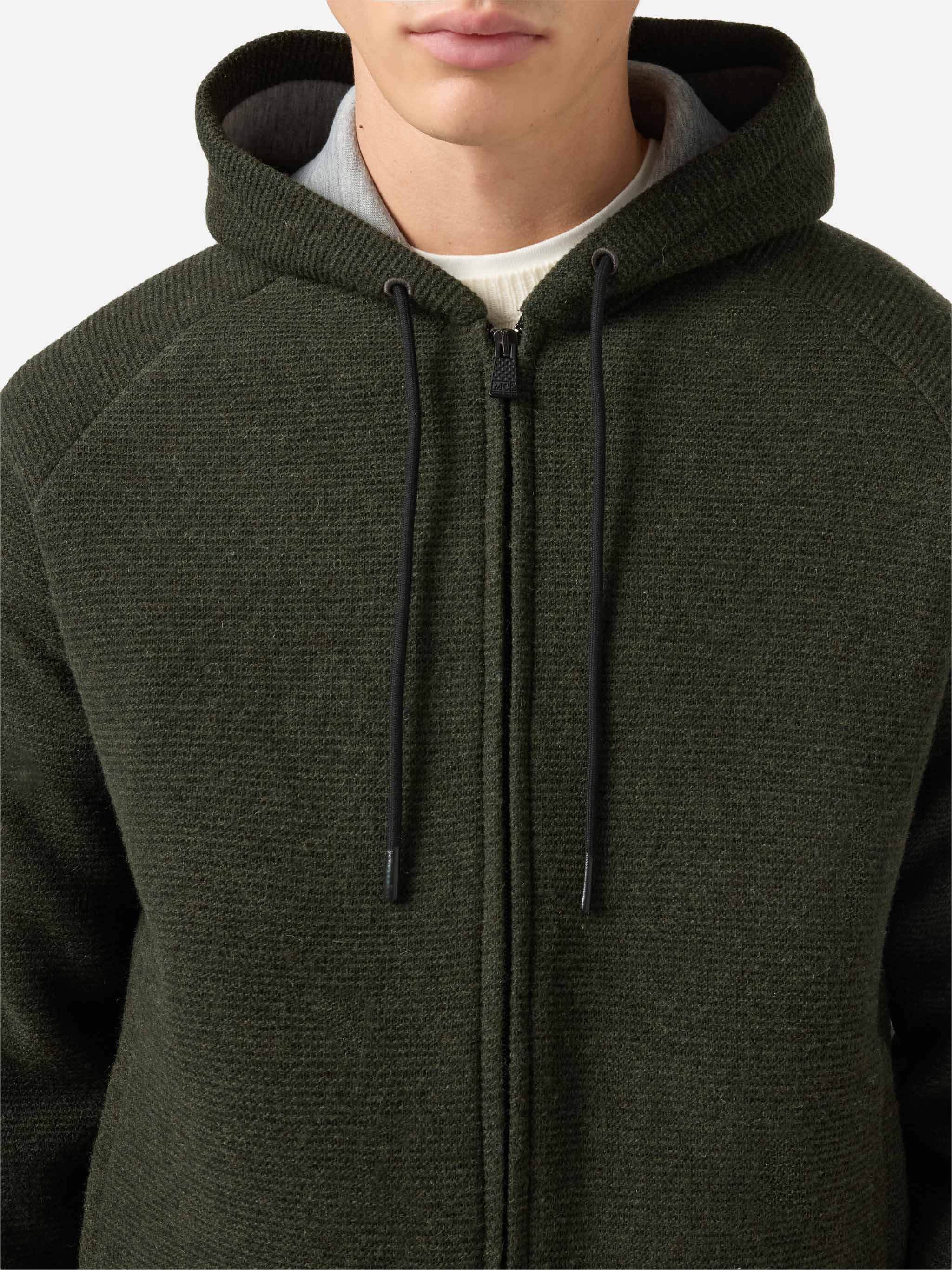 Giacca Carrell knit con zip e cappuccio verde militare - Image 4