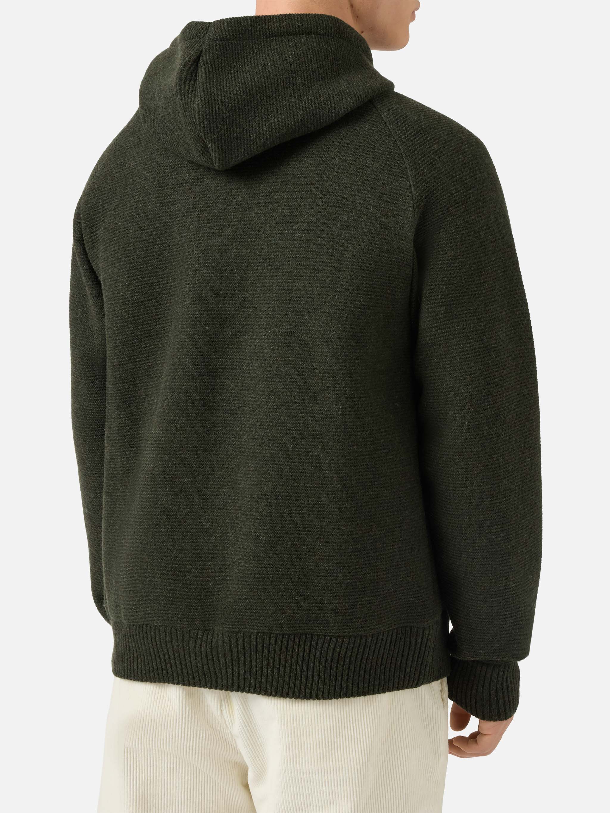 Giacca Carrell knit con zip e cappuccio verde militare - Image 5