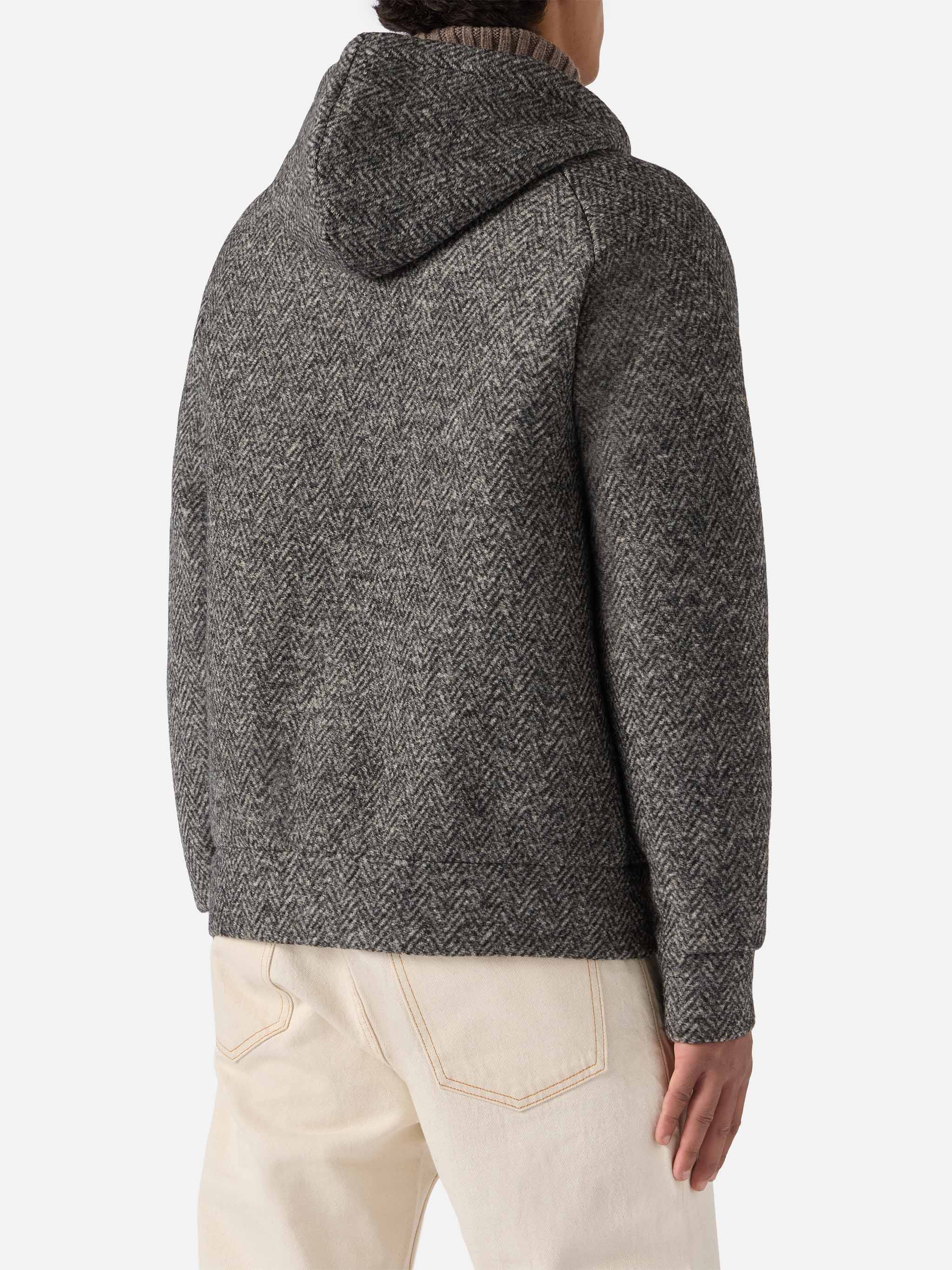 Giacca Carrell Wool spigata con zip e cappuccio - Image 4