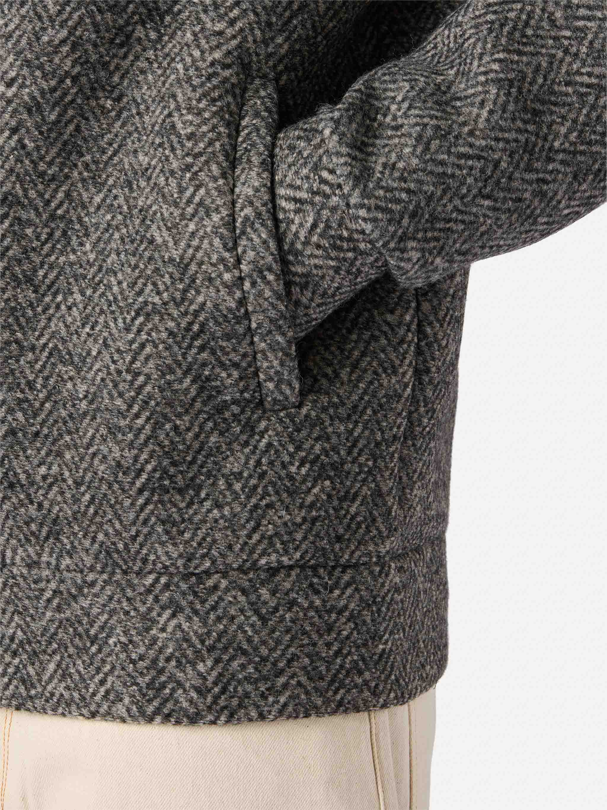 Giacca Carrell Wool spigata con zip e cappuccio - Image 5