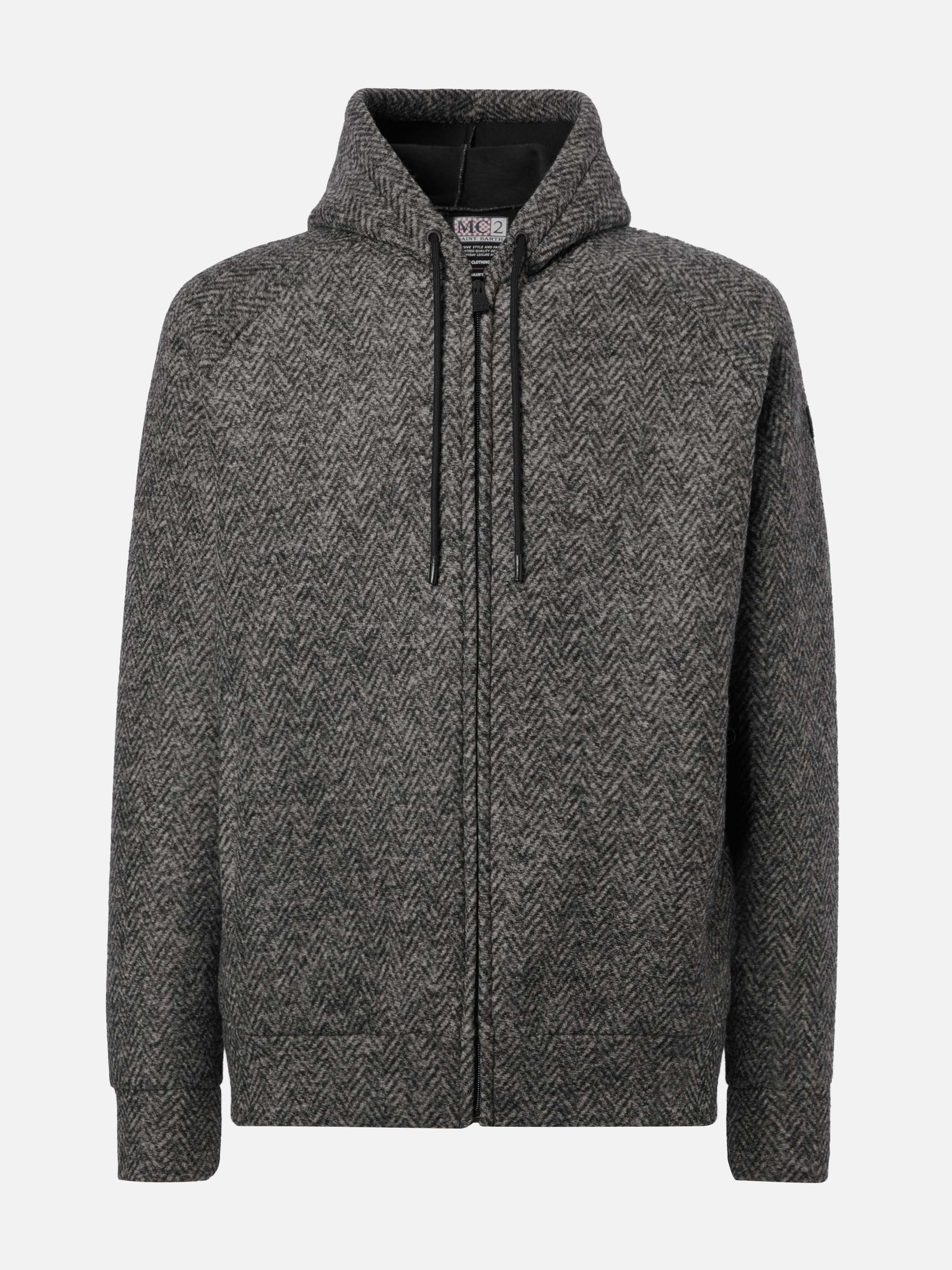 Giacca Carrell Wool spigata con zip e cappuccio - Image 6