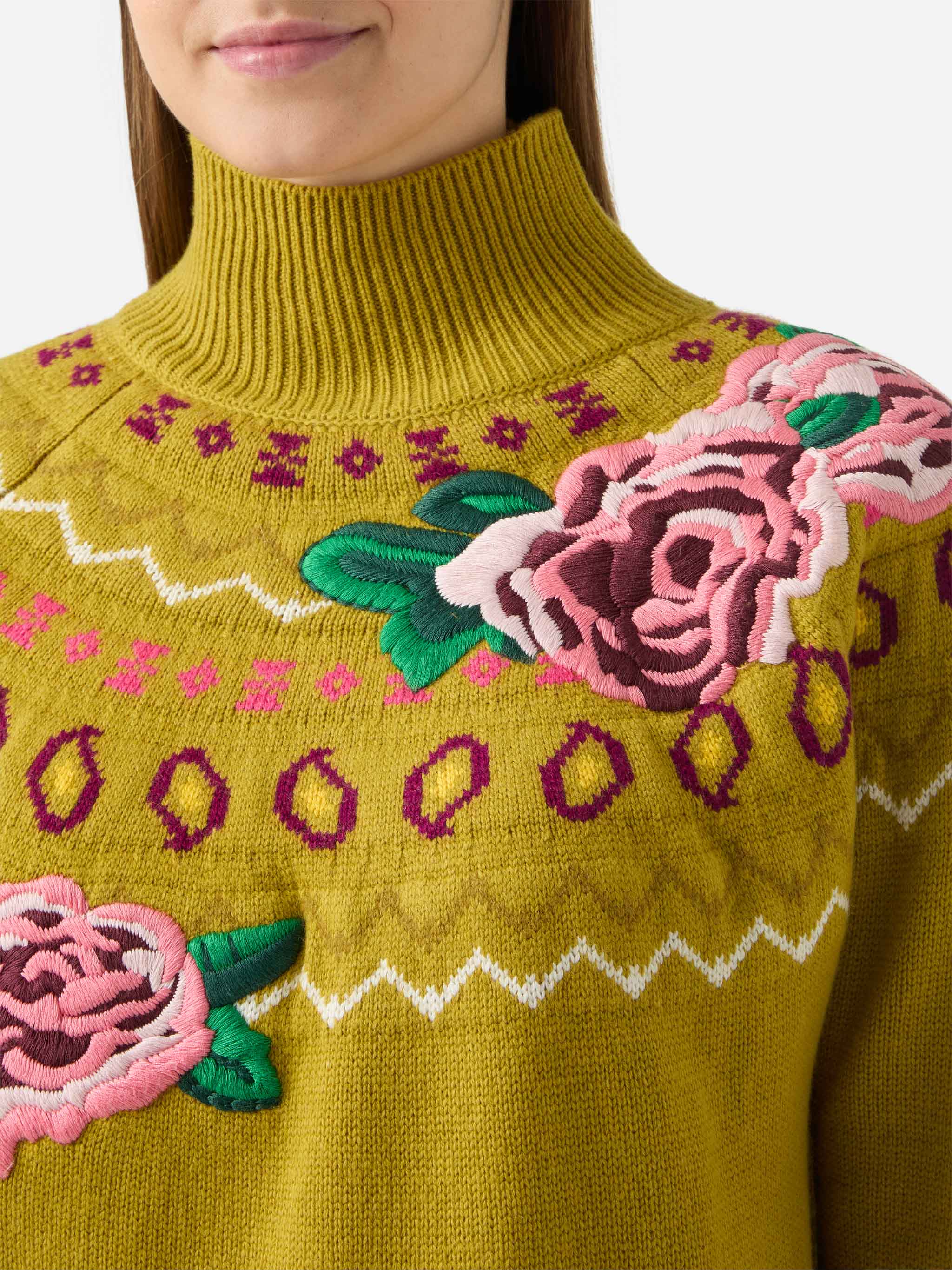 Maglione da donna in misto cashmere Meghan con jacquard nordico - Image 2