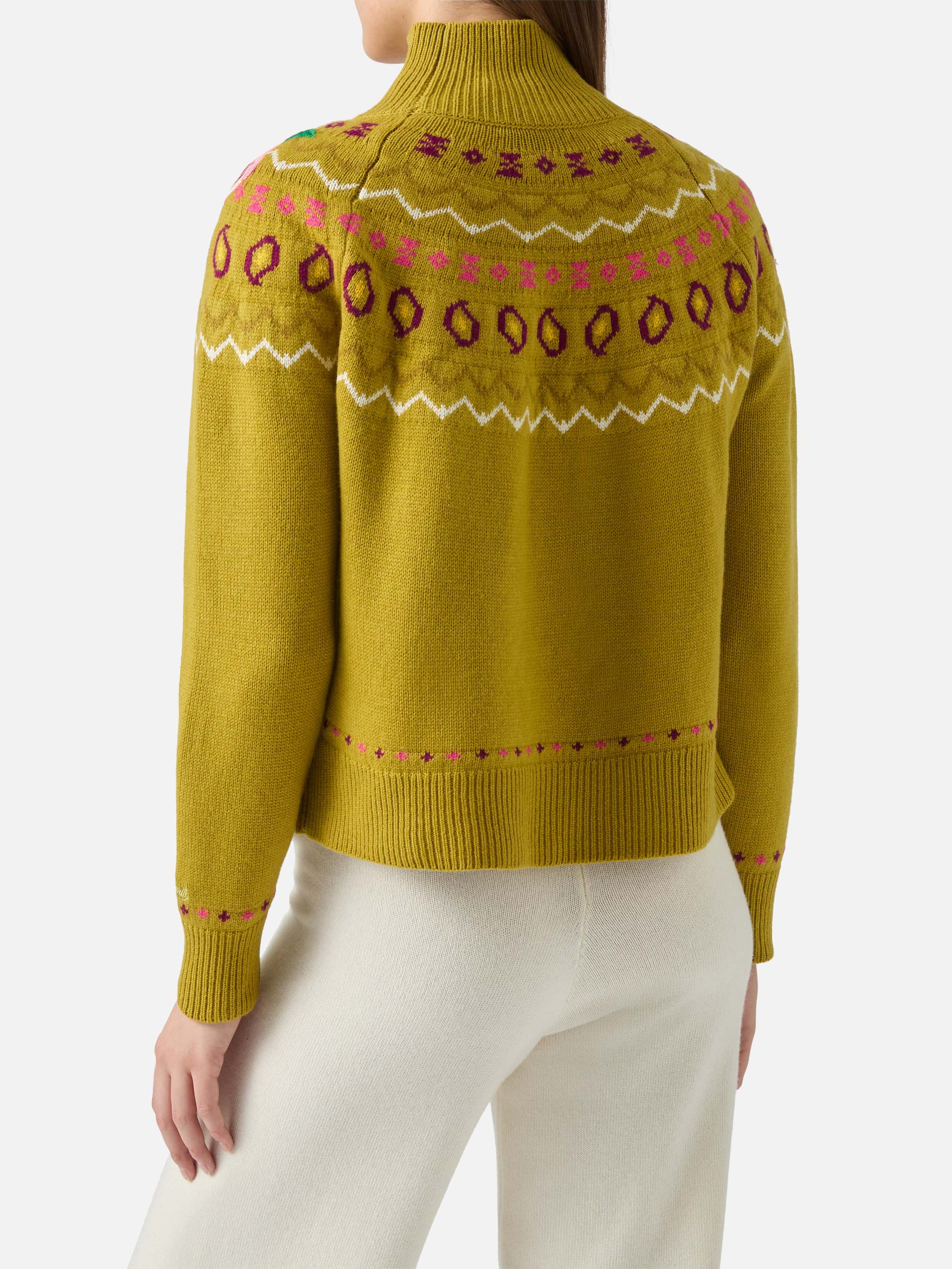 Maglione da donna in misto cashmere Meghan con jacquard nordico - Image 3