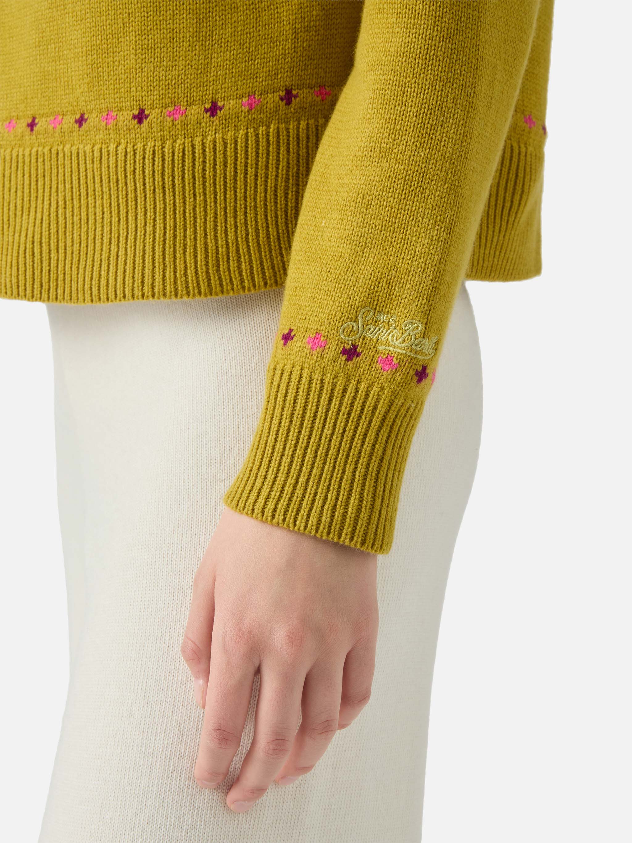 Maglione da donna in misto cashmere Meghan con jacquard nordico - Image 4