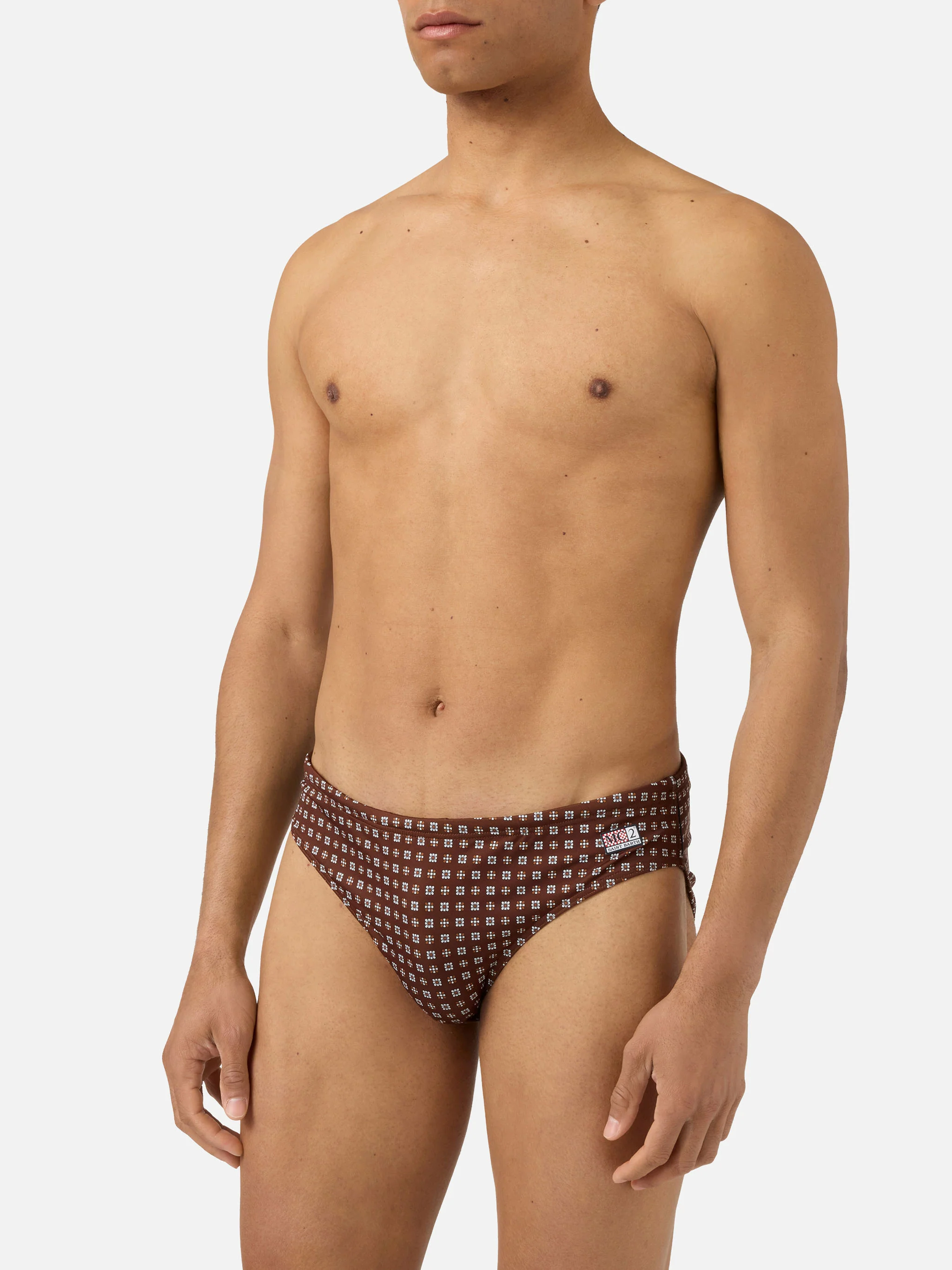 Slip mare Cayo marrone con stampa geometrica - Image 3