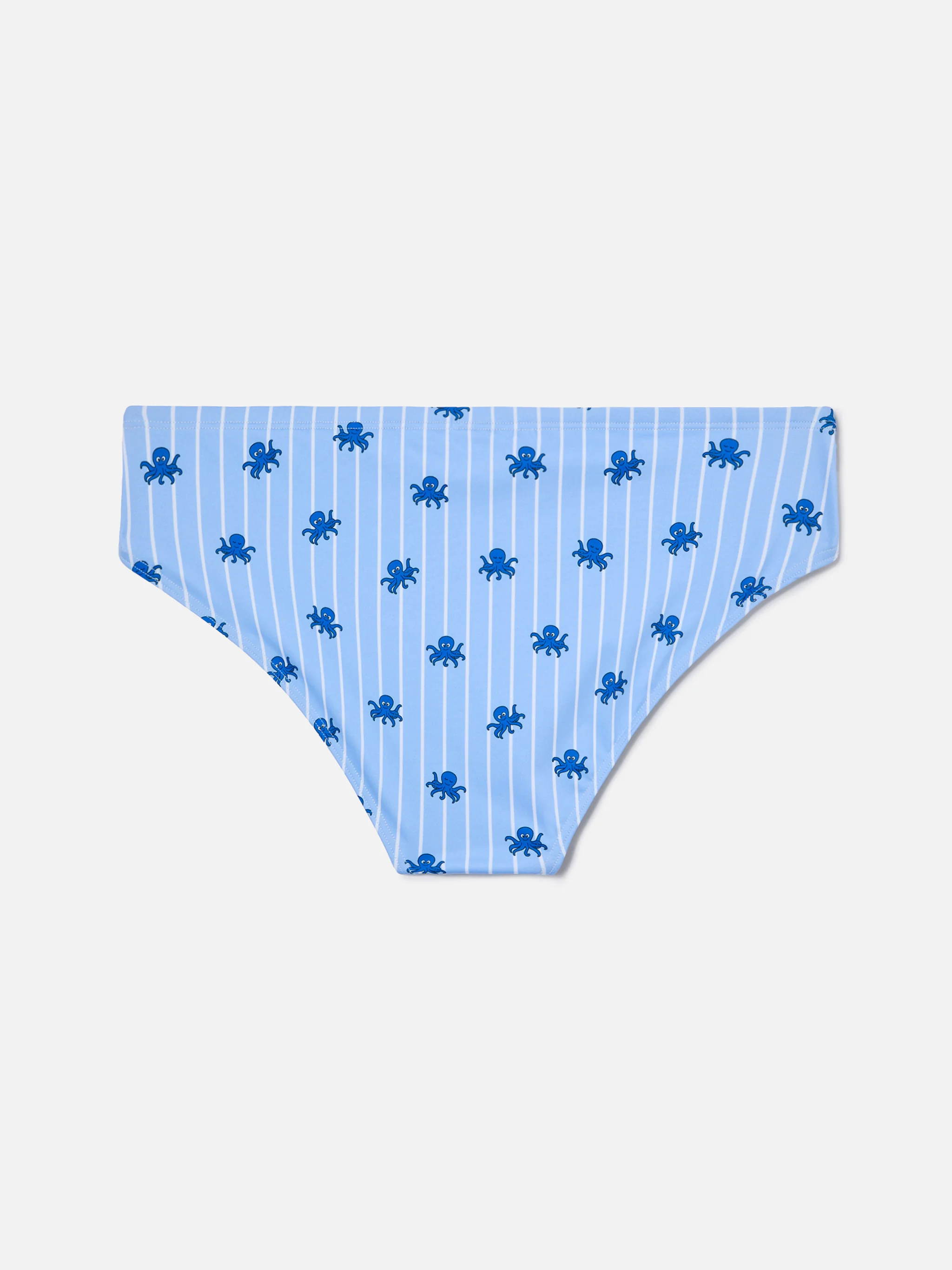 Slip mare Cayo a righe azzurre con stampa polipetti - Image 2