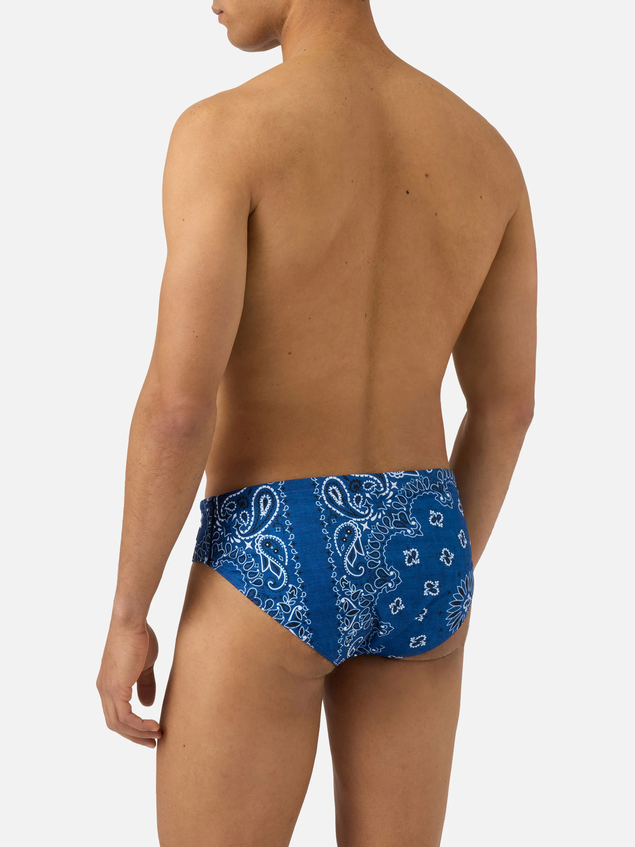 Slip mare Cayo con stampa bandanna blu navy - Image 5