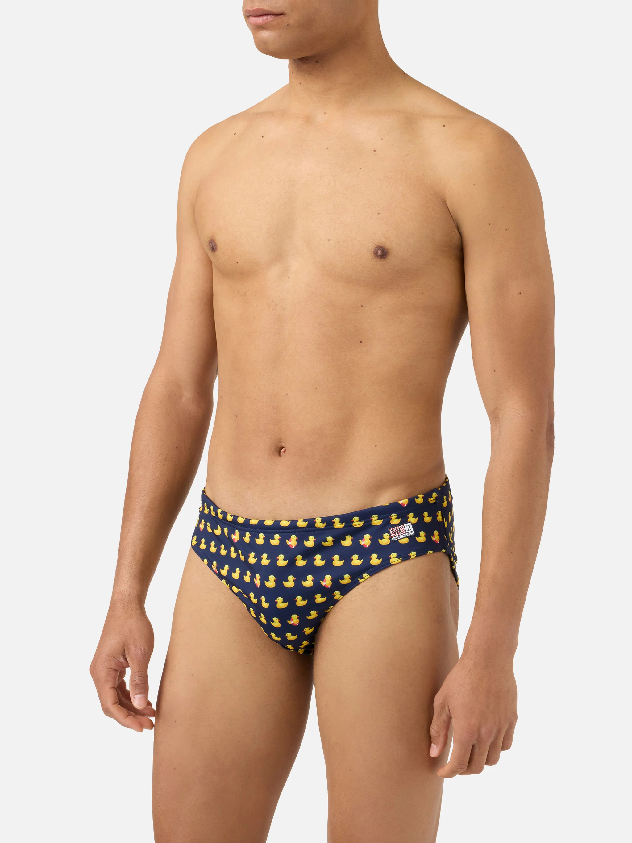 Slip mare Cayo blu navy con stampa paperelle - Image 3