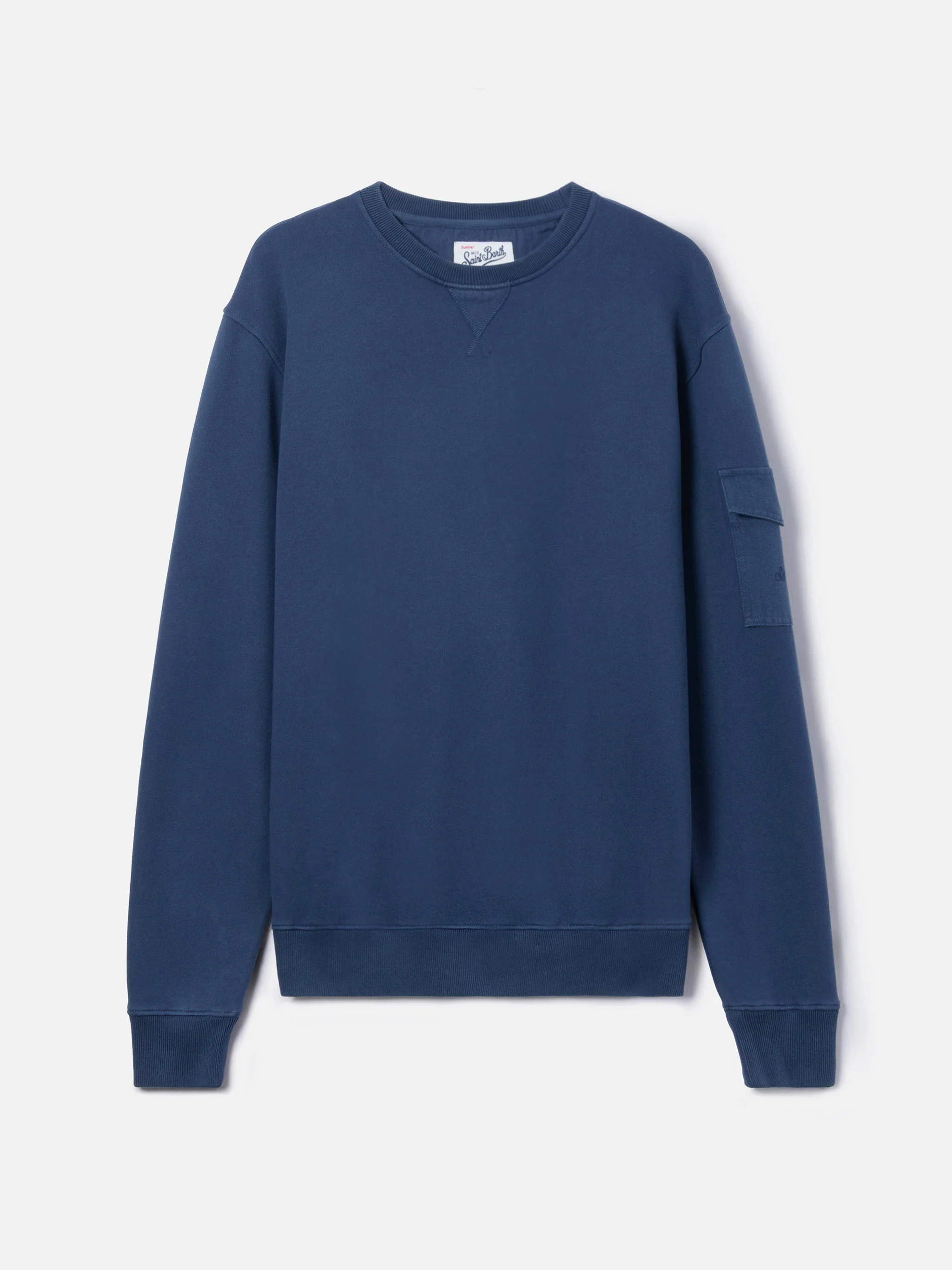 Felpa Chester in felpa blu navy con tasca applicata - Image 4