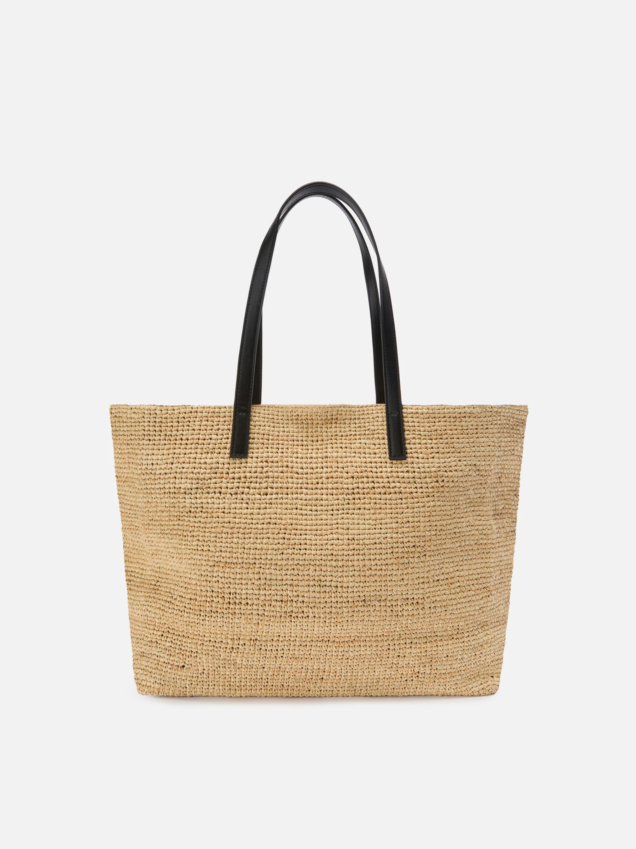 Borsa City in raffia con logo nero ricamato a contrasto - Image 4