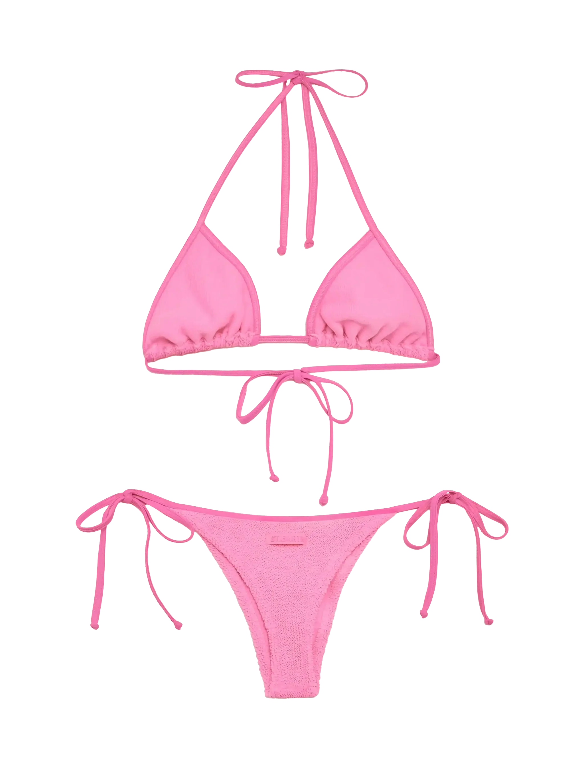 Bikini classico a triangolo Leah Norah in crinkle rosa - Image 3