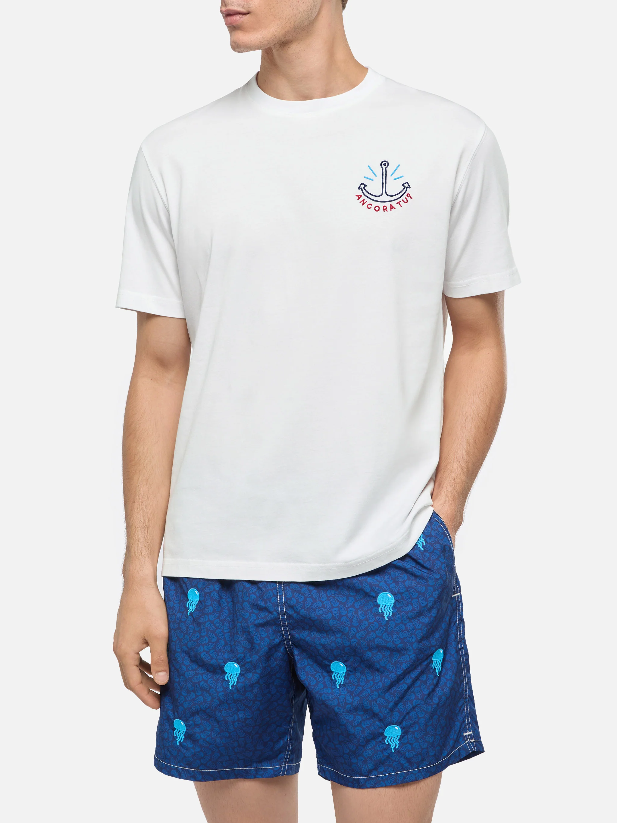 T-shirt Portofino in jersey di cotone classic fit con ricamo Ancora tu | INSULTI LUMINOSI SPECIAL EDITION - Image 3