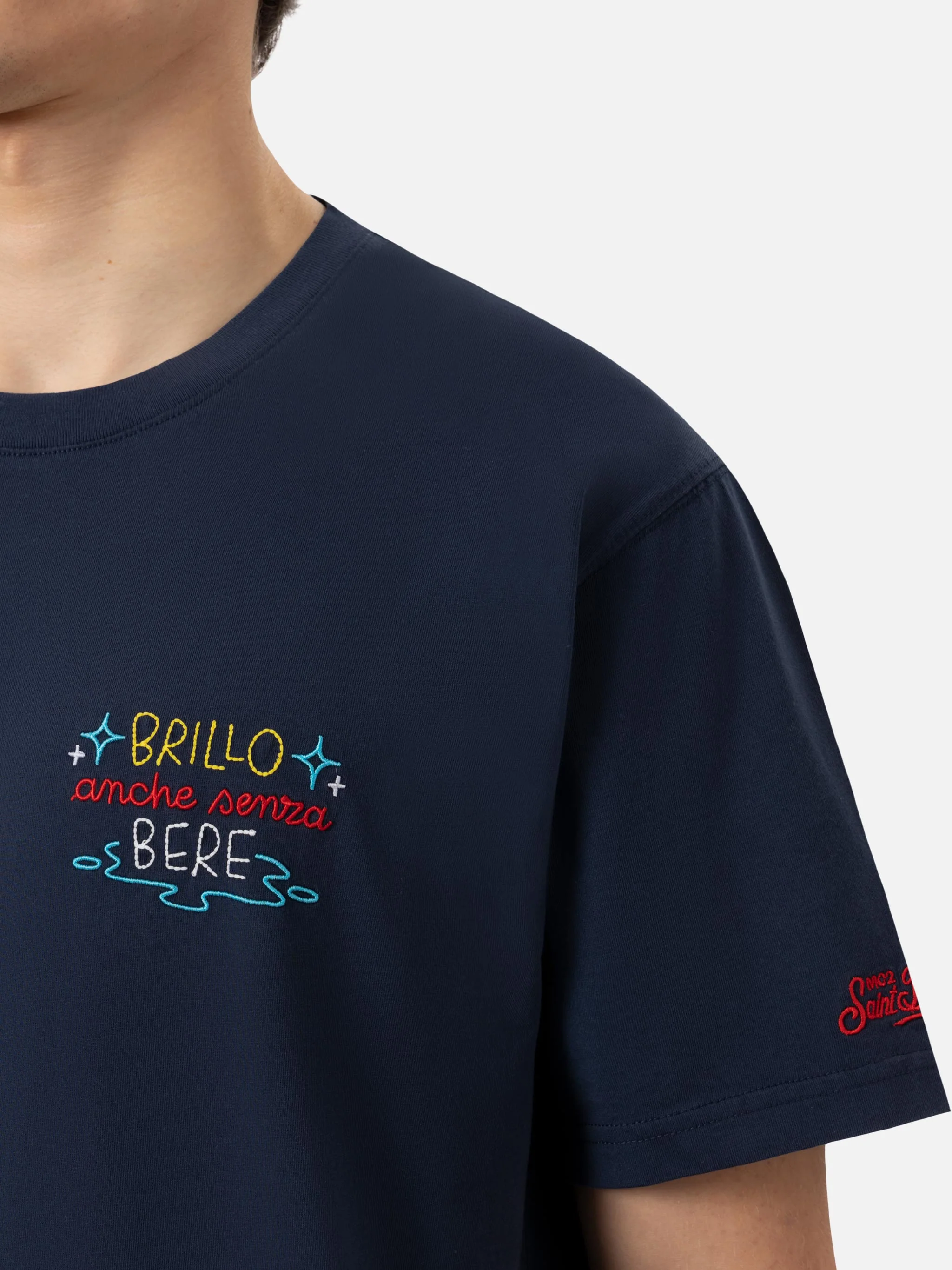 T-shirt Portofino in jersey di cotone classic fit con ricamo Brillo senza bere | INSULTI LUMINOSI SPECIAL EDITION - Image 2