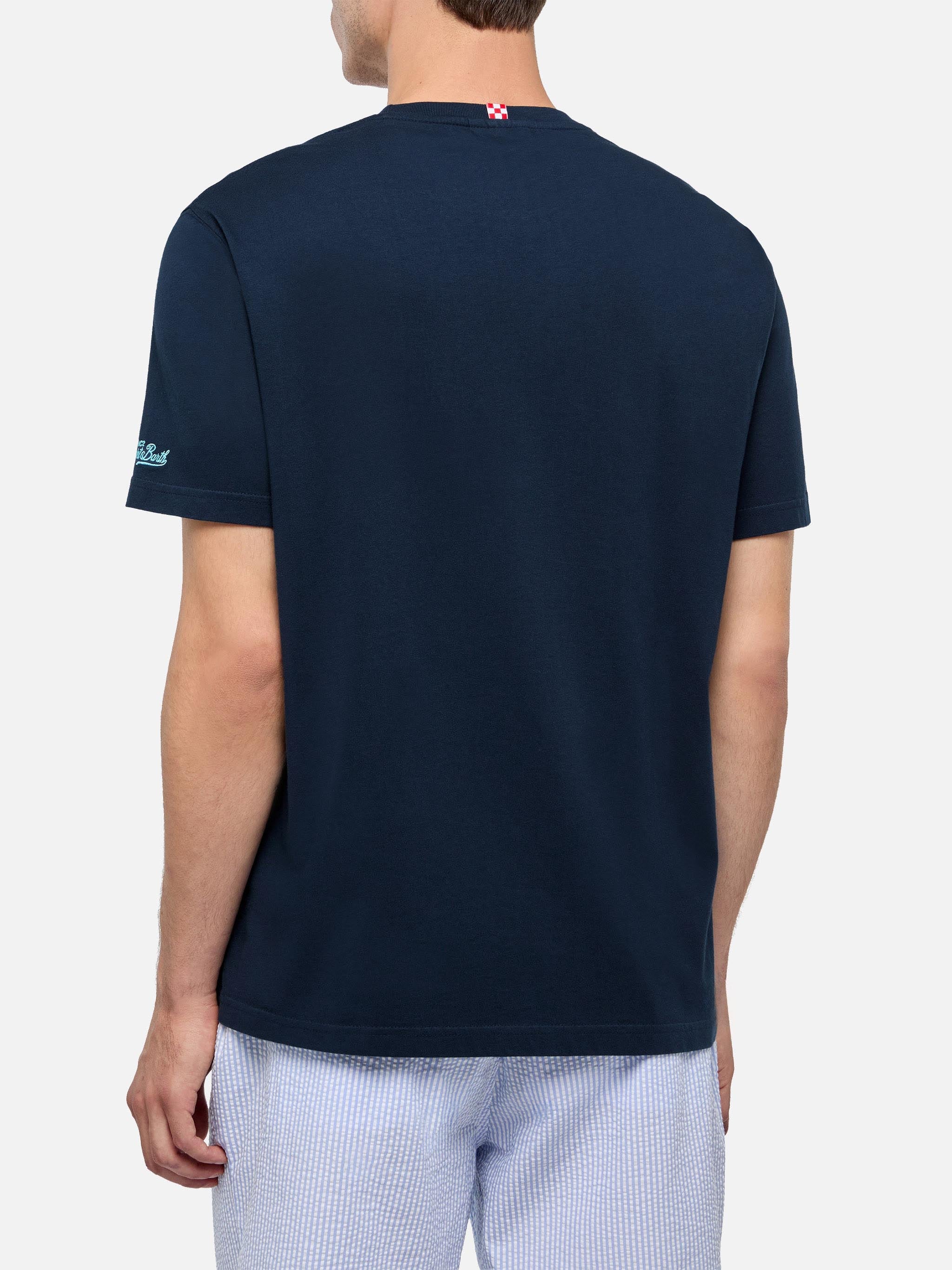 T-shirt Portofino in jersey di cotone classic fit con ricamo Dondolo con il Gin - Image 4