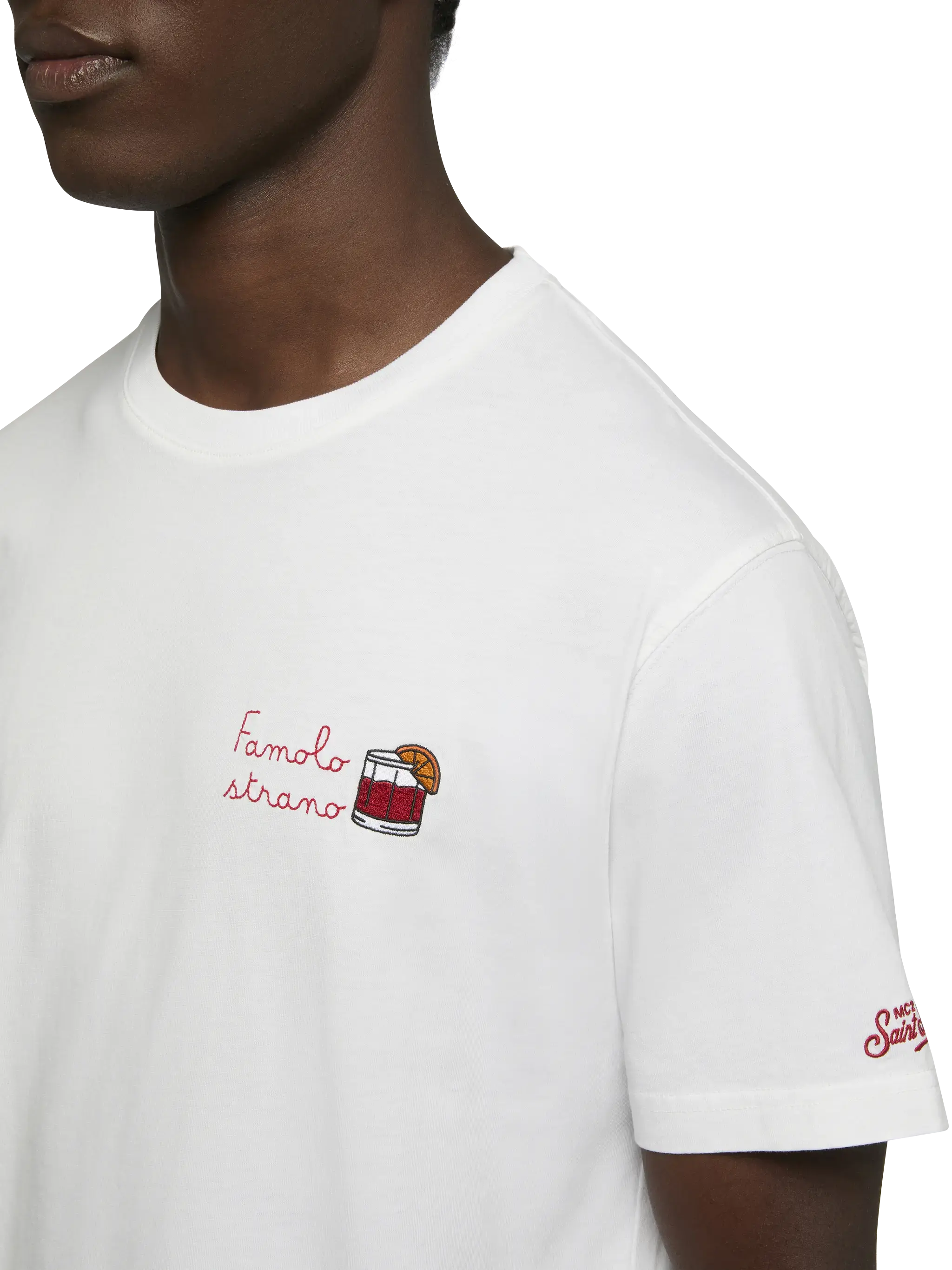 T-shirt Portofino in jersey di cotone classic fit con ricamo Famolo strano | INSULTI LUMINOSI SPECIAL EDITION - Image 2