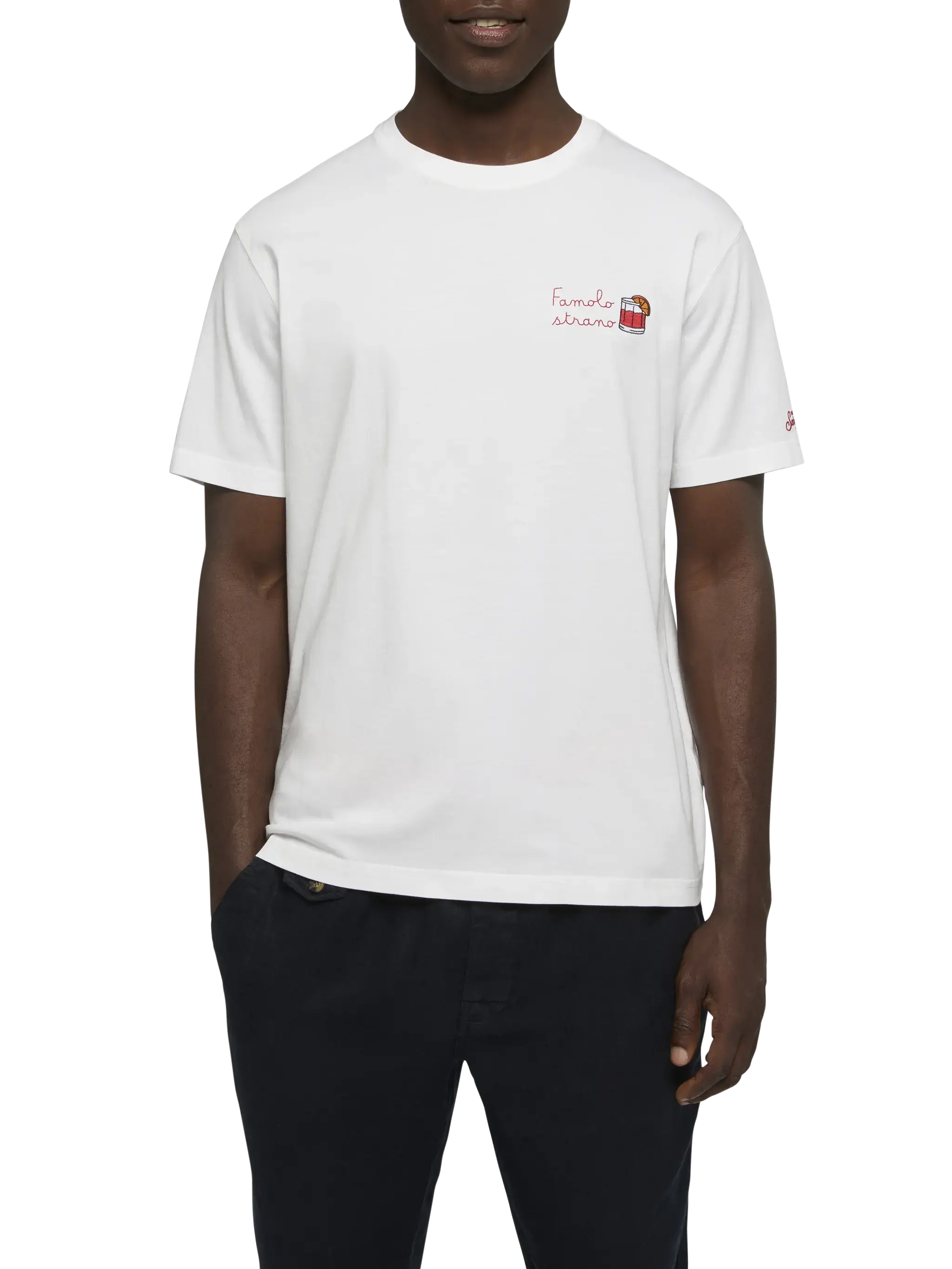 T-shirt Portofino in jersey di cotone classic fit con ricamo Famolo strano | INSULTI LUMINOSI SPECIAL EDITION - Image 3