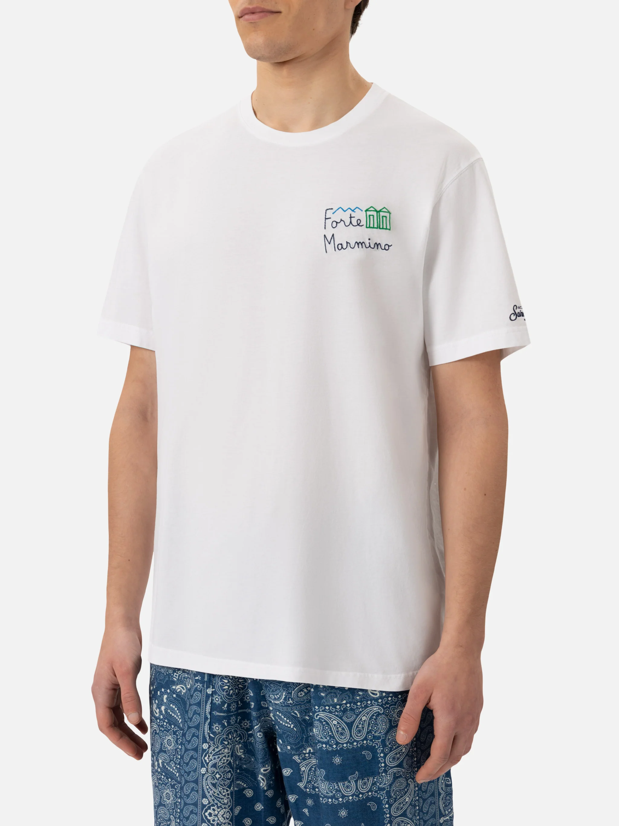 T-shirt Portofino in cotone con ricamo Forte Marmino - Image 3