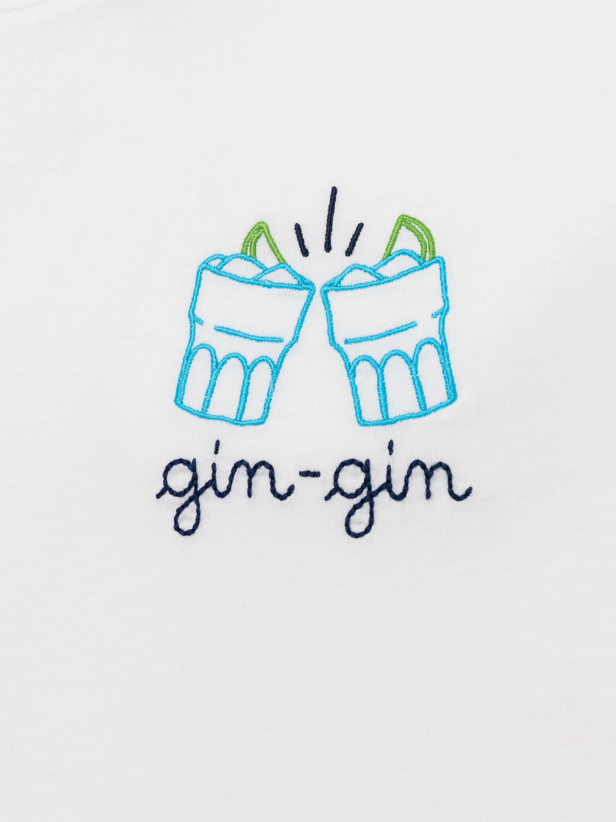 T-shirt Portofino in jersey di cotone classic fit con ricamo Gin Gin | INSULTI LUMINOSI SPECIAL EDITION - Image 5